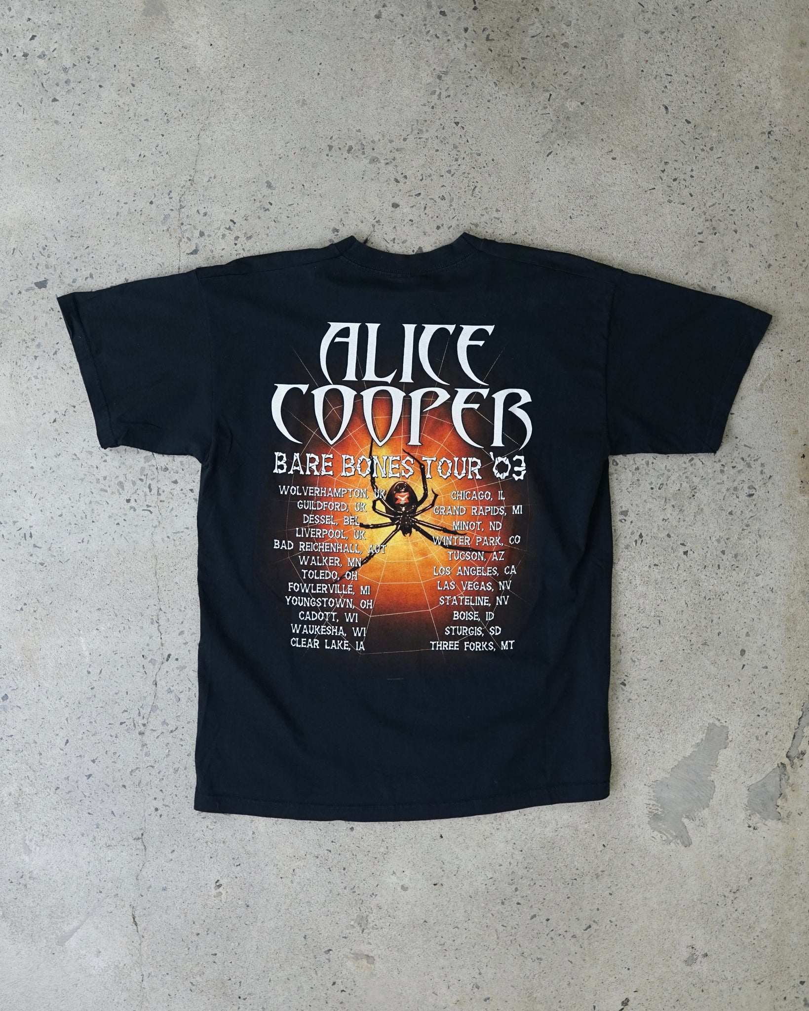 alice cooper bare bones tour 2003 t-shirt