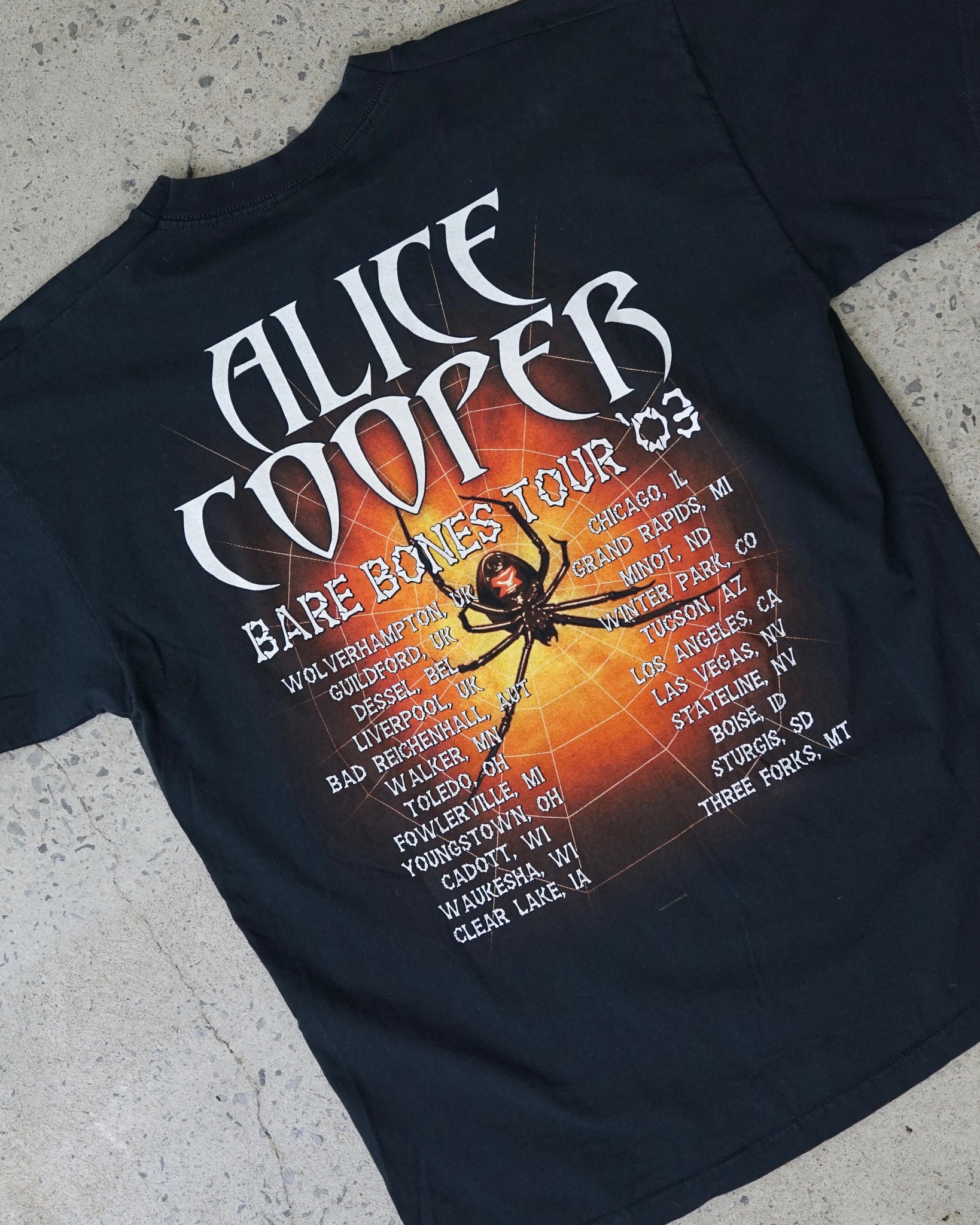 alice cooper bare bones tour 2003 t-shirt