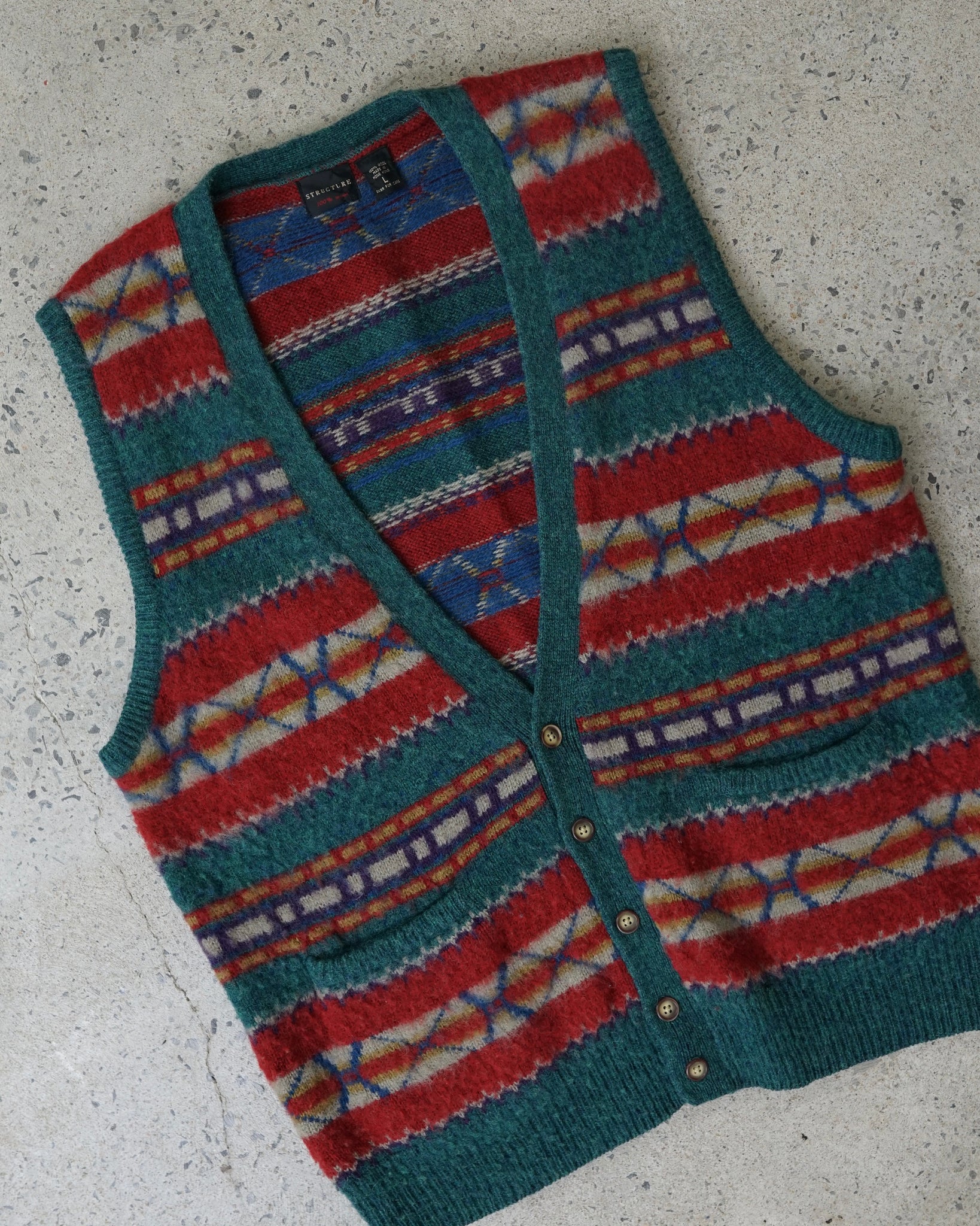 structure knit vest cardigan