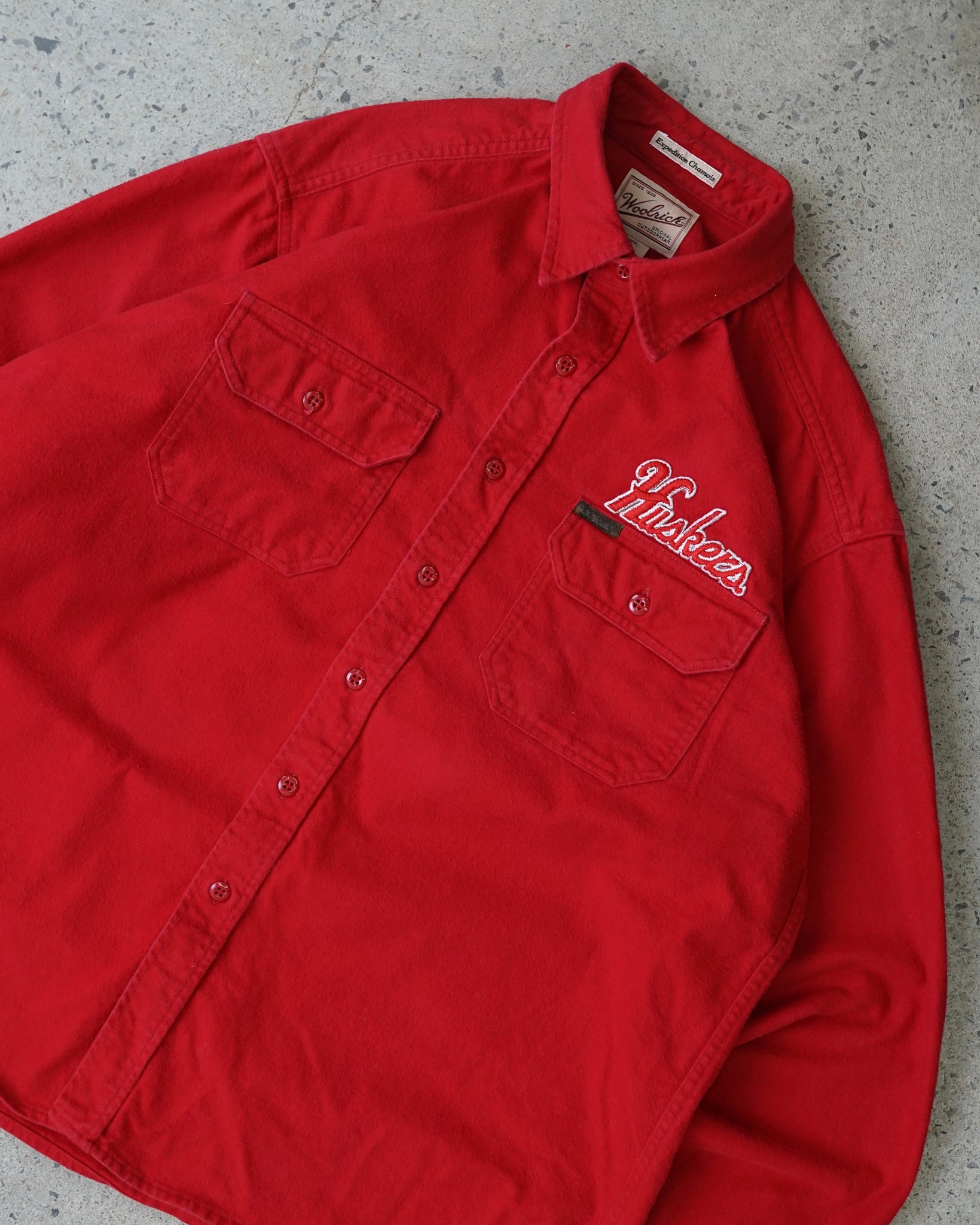 nebraska huskers woolrich button-up shirt