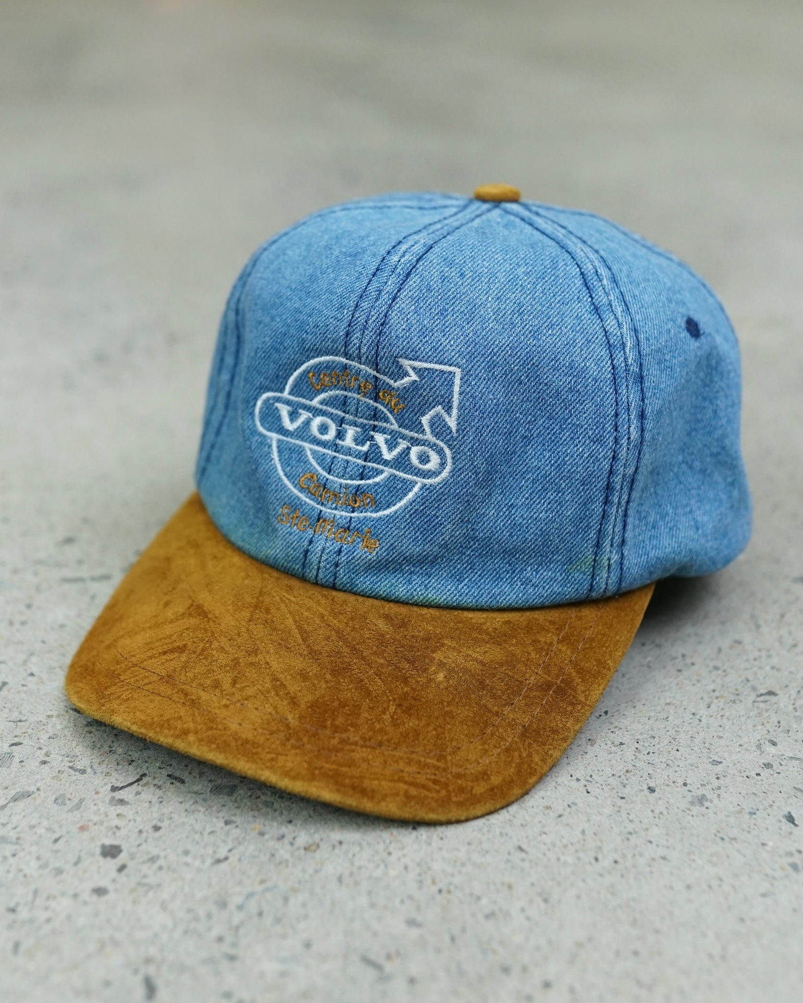 volvo denim strapback hat