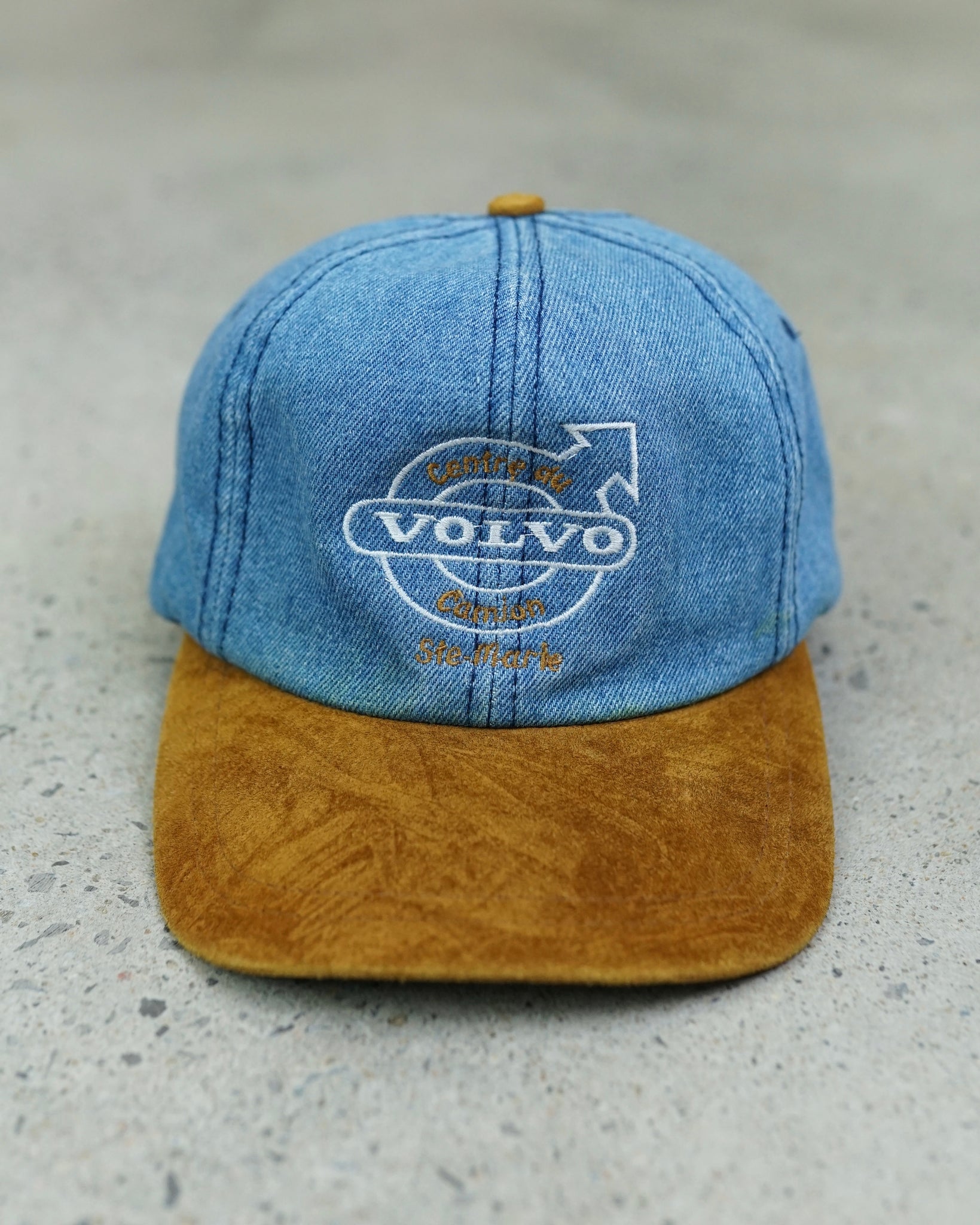 volvo denim strapback hat