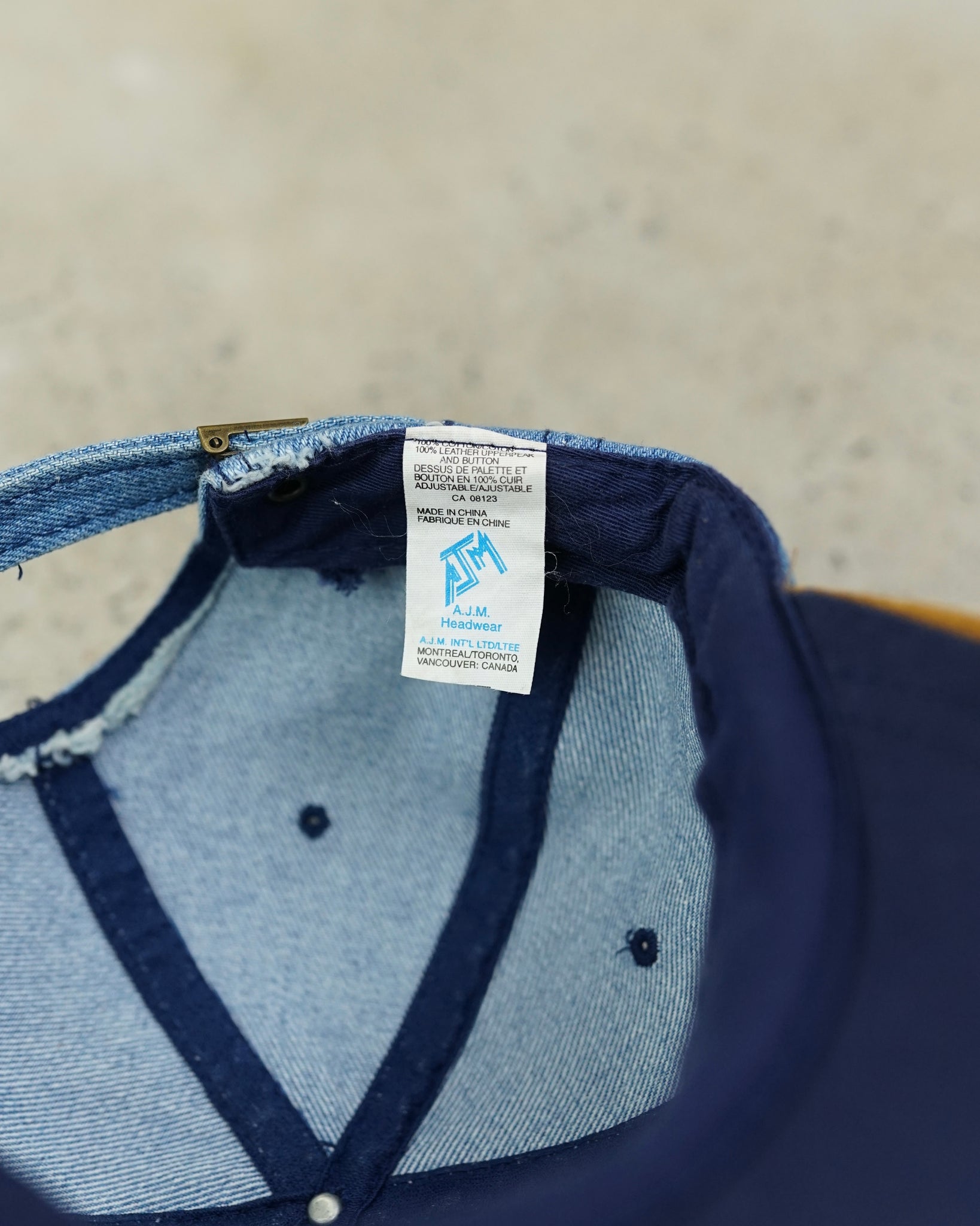 volvo denim strapback hat