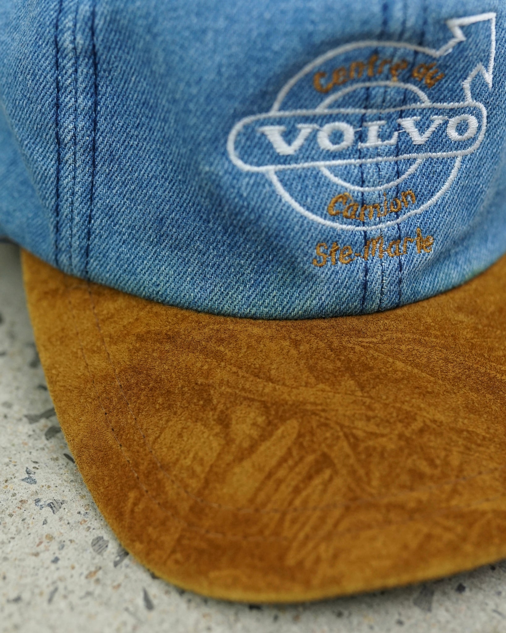 volvo denim strapback hat