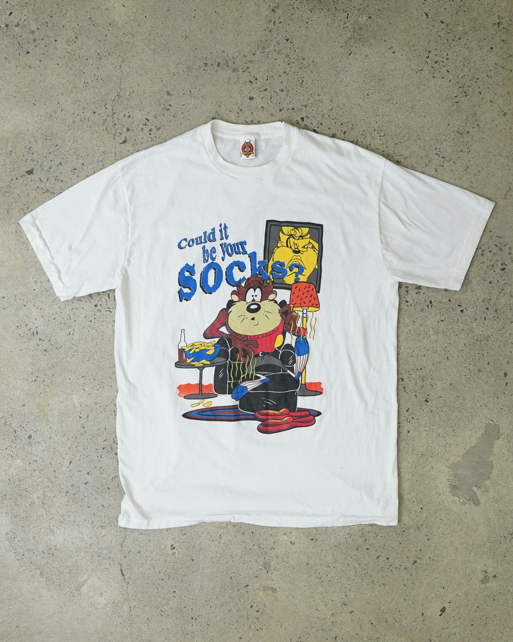 "could it be your socks?" taz t-shirt - large