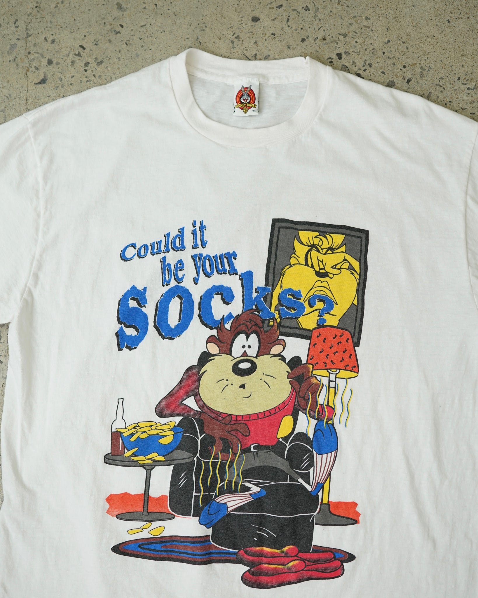 "could it be your socks?" taz t-shirt - large