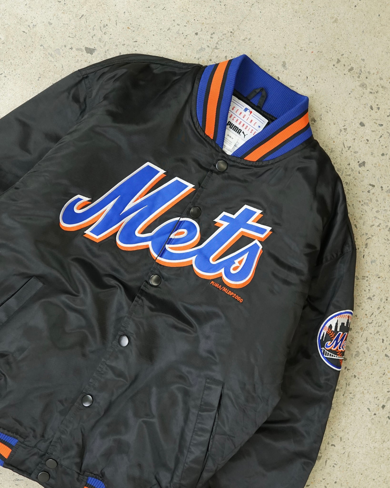 new york mets satin jacket - medium