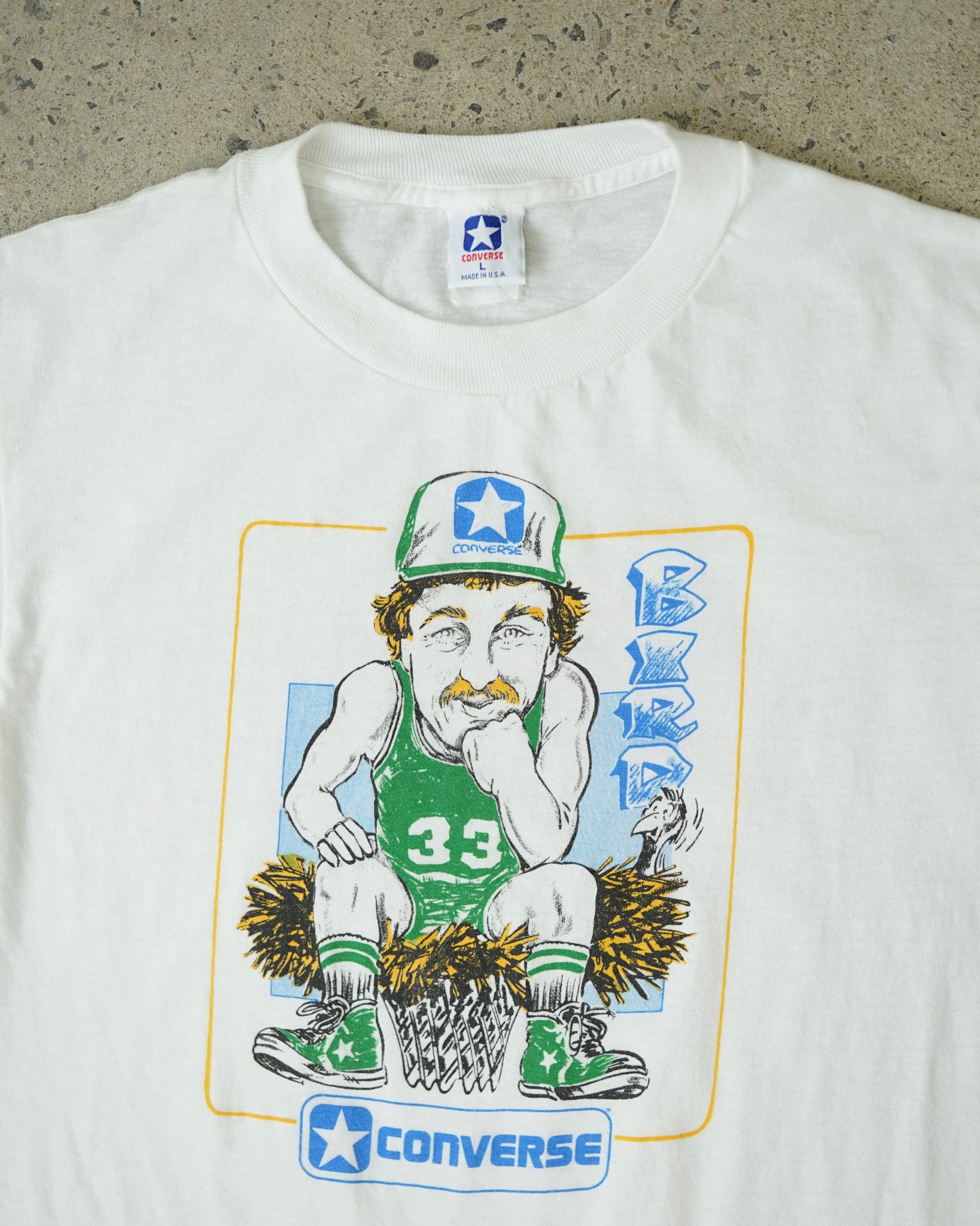 larry bird converse t-shirt - small