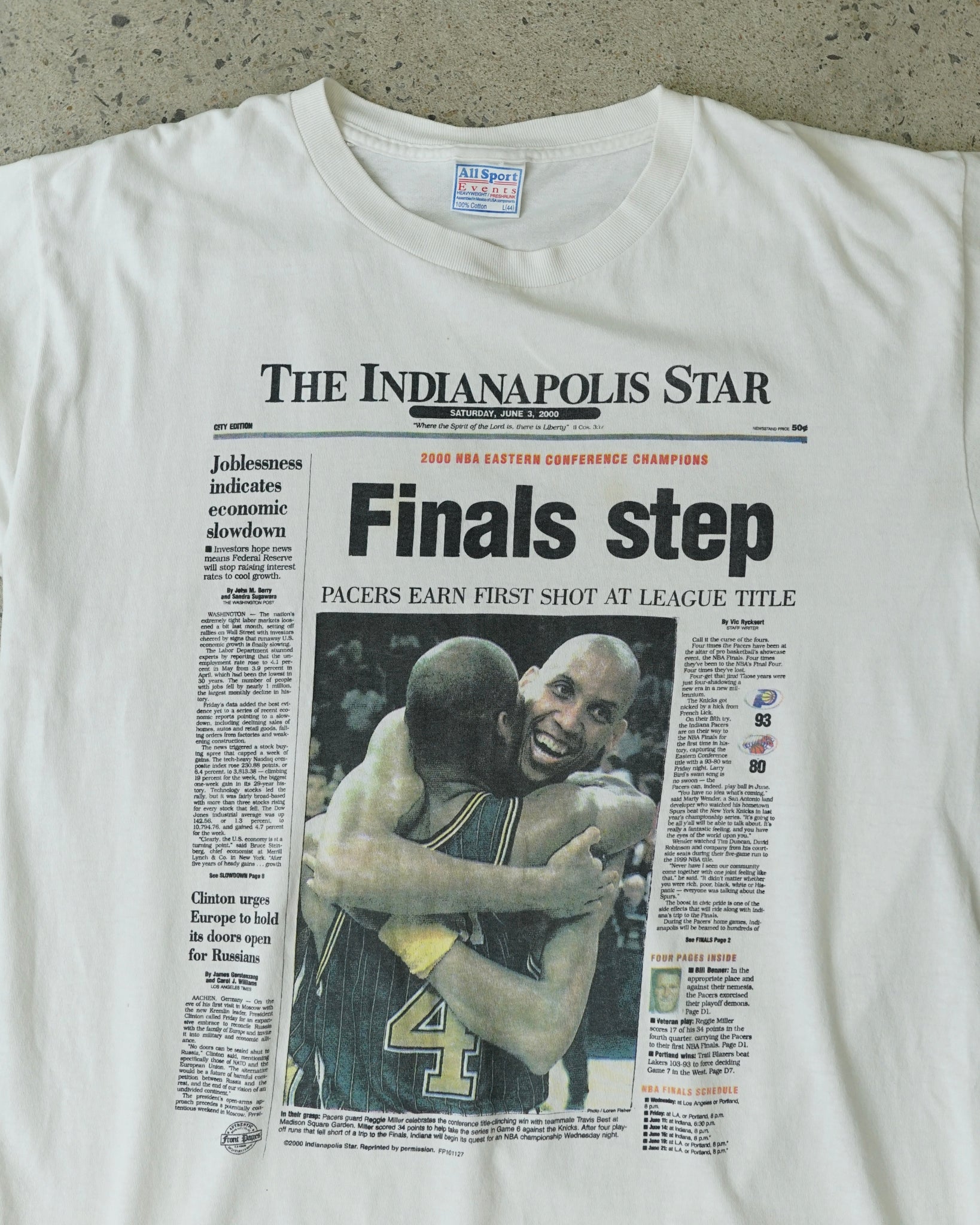 the indianapolis star 2000 nba eastern conference champions t-shirt