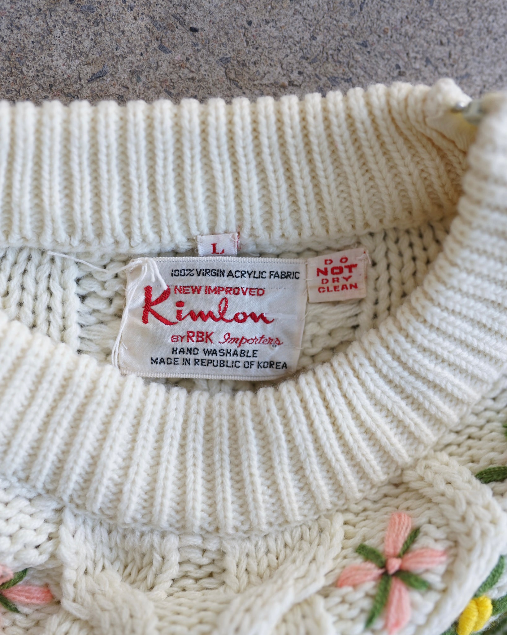 kimlon flowers knit sweater – Chez Claude Vintage
