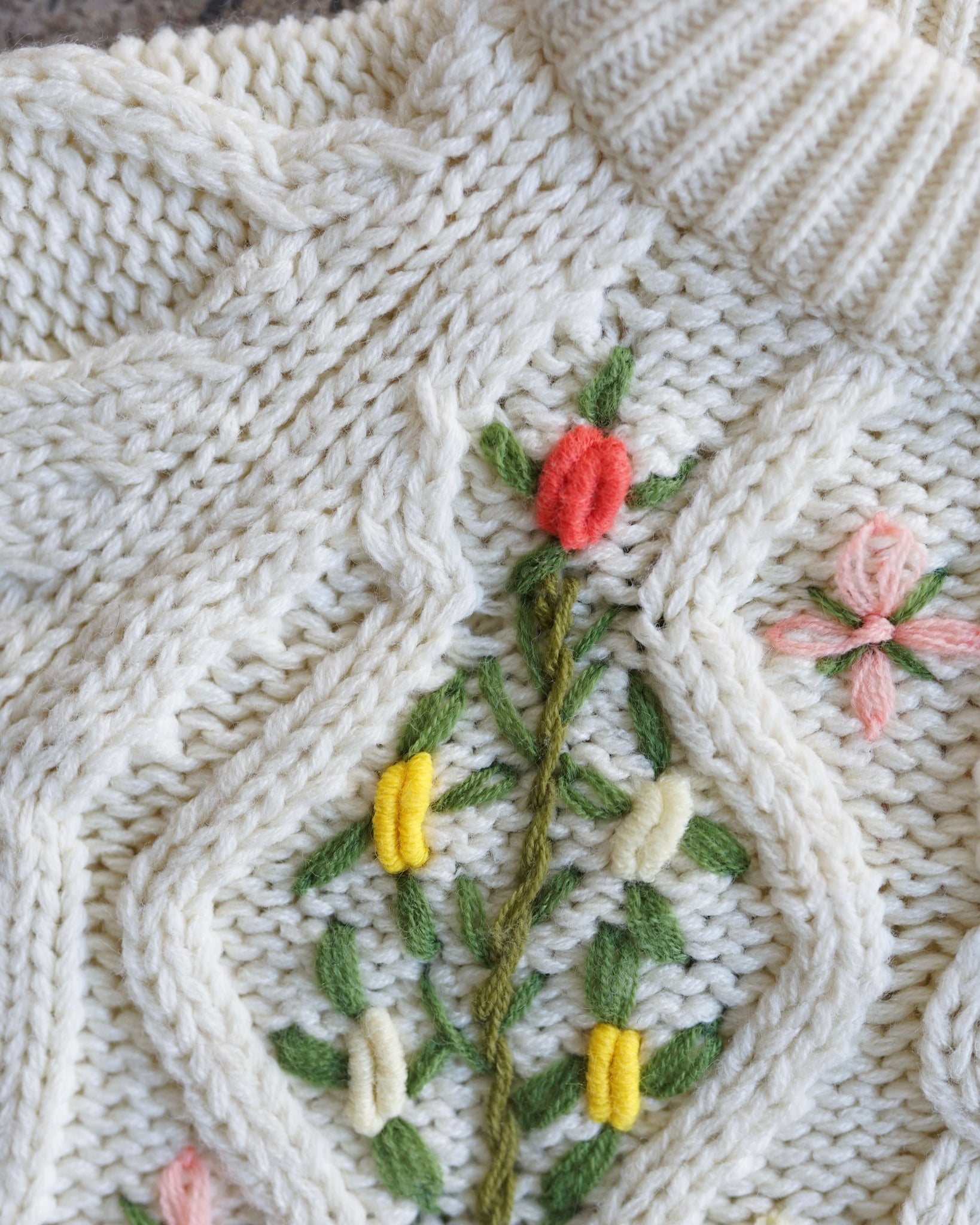 kimlon flowers knit sweater – Chez Claude Vintage