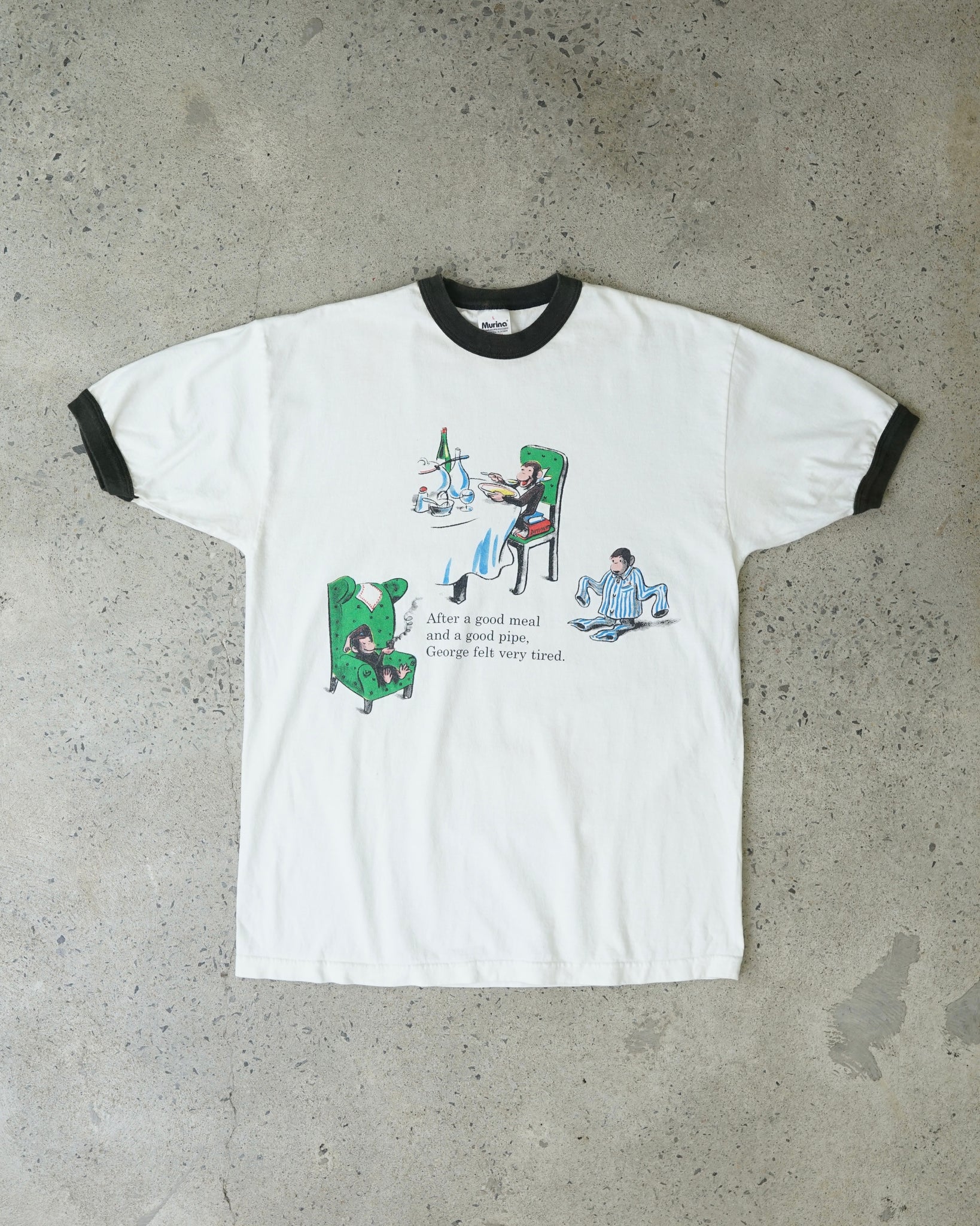 curious george 1995 ringer t-shirt