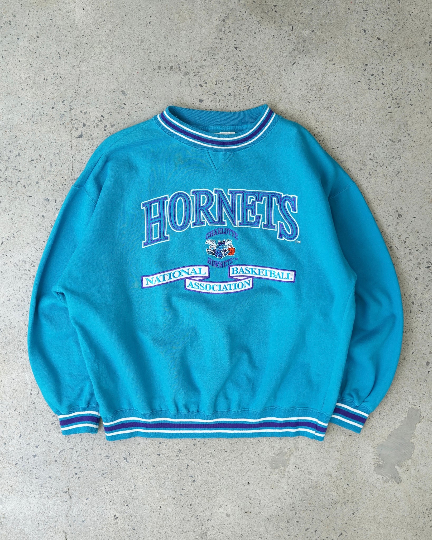 charlotte hornets basketball crewneck - large