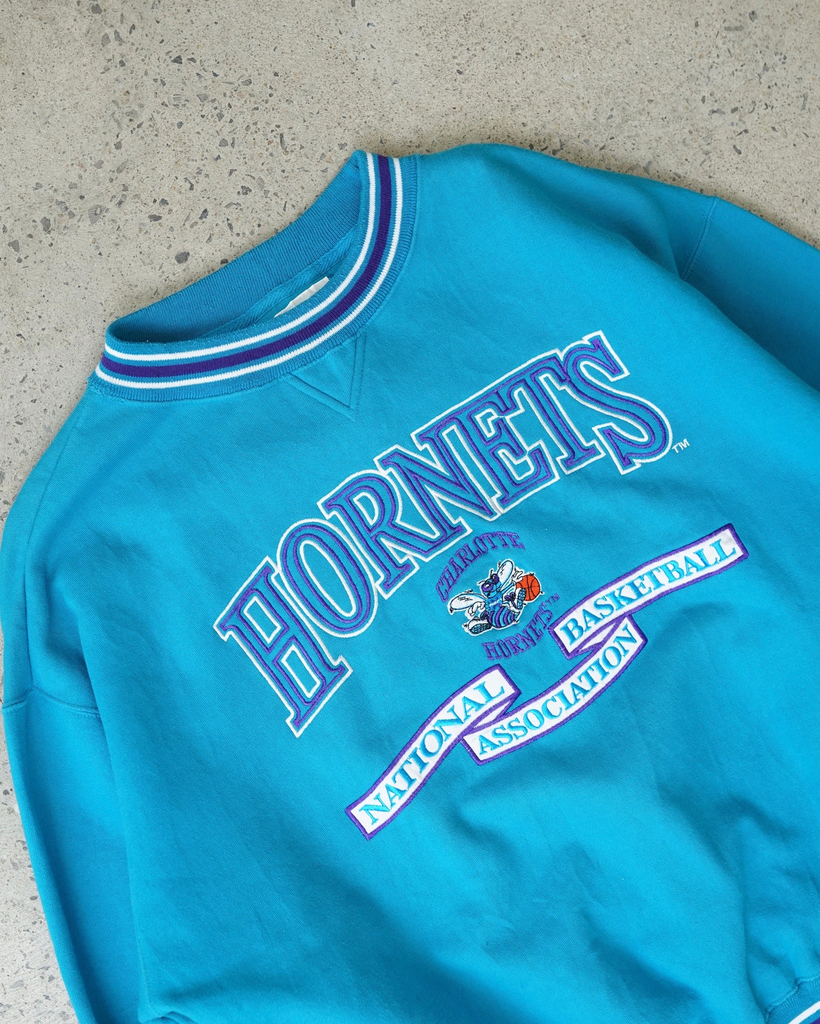 charlotte hornets basketball crewneck - large