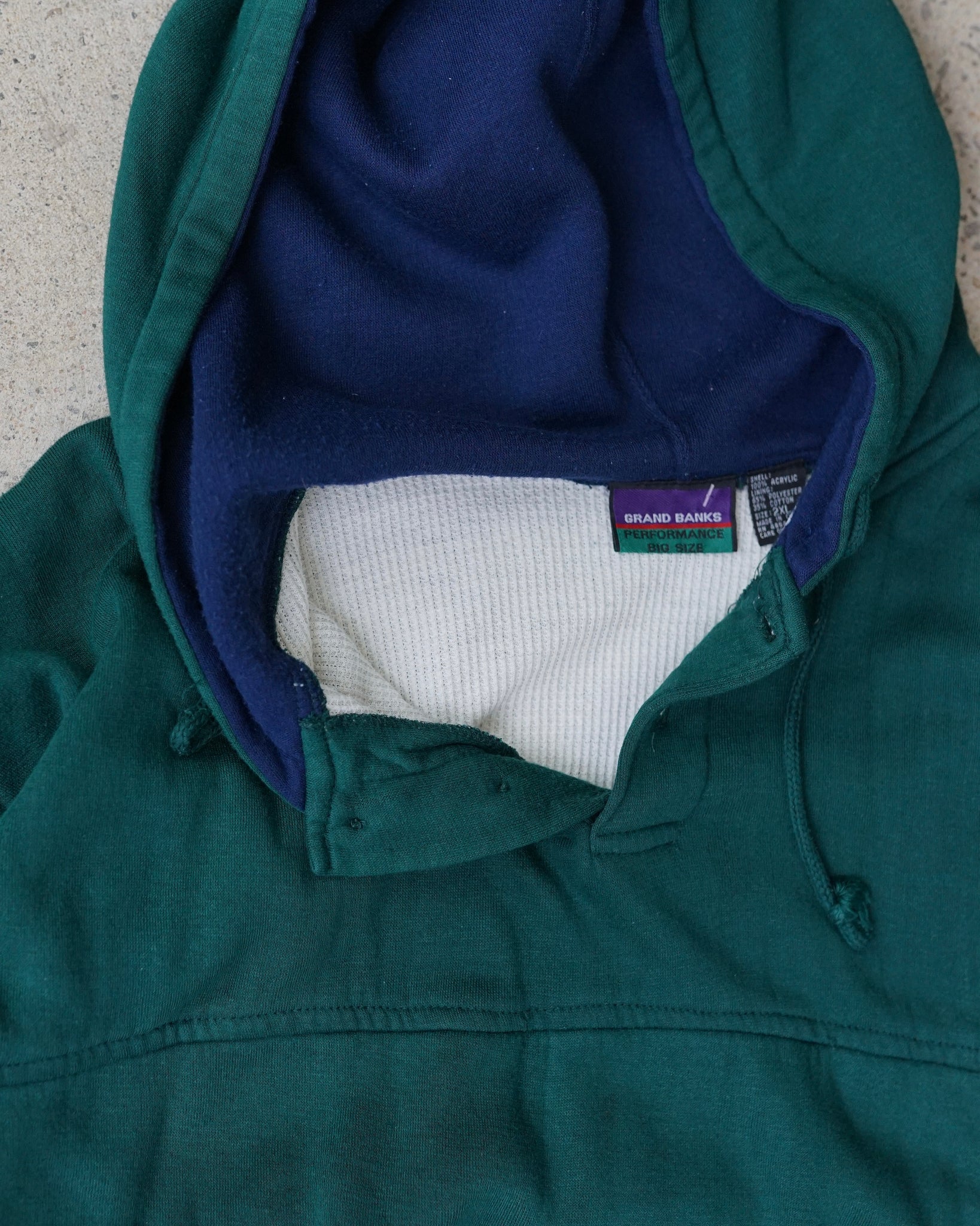 grand banks 1/4 button-up hoodie