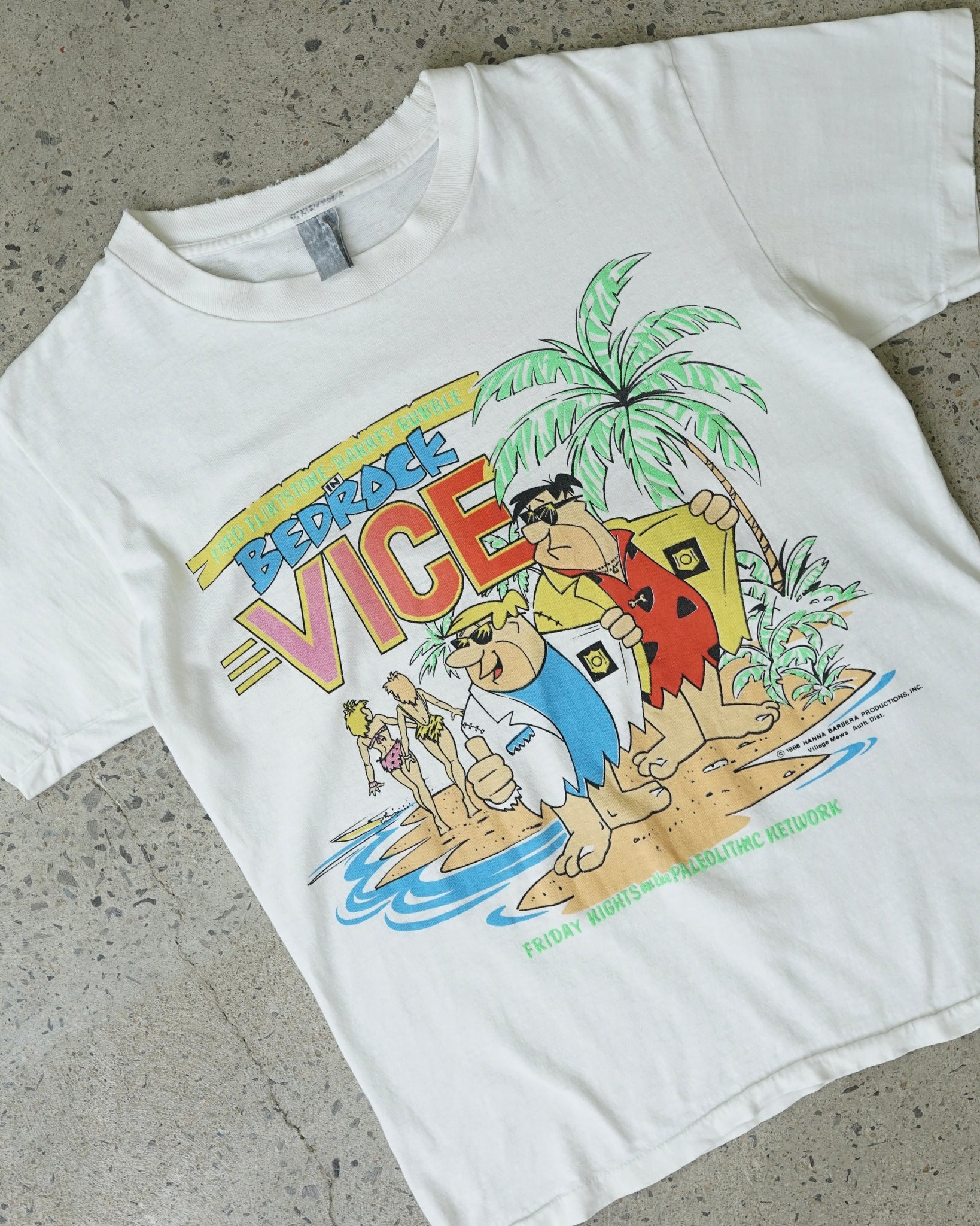 the flintstones in bedrock vice 1986 t-shirt