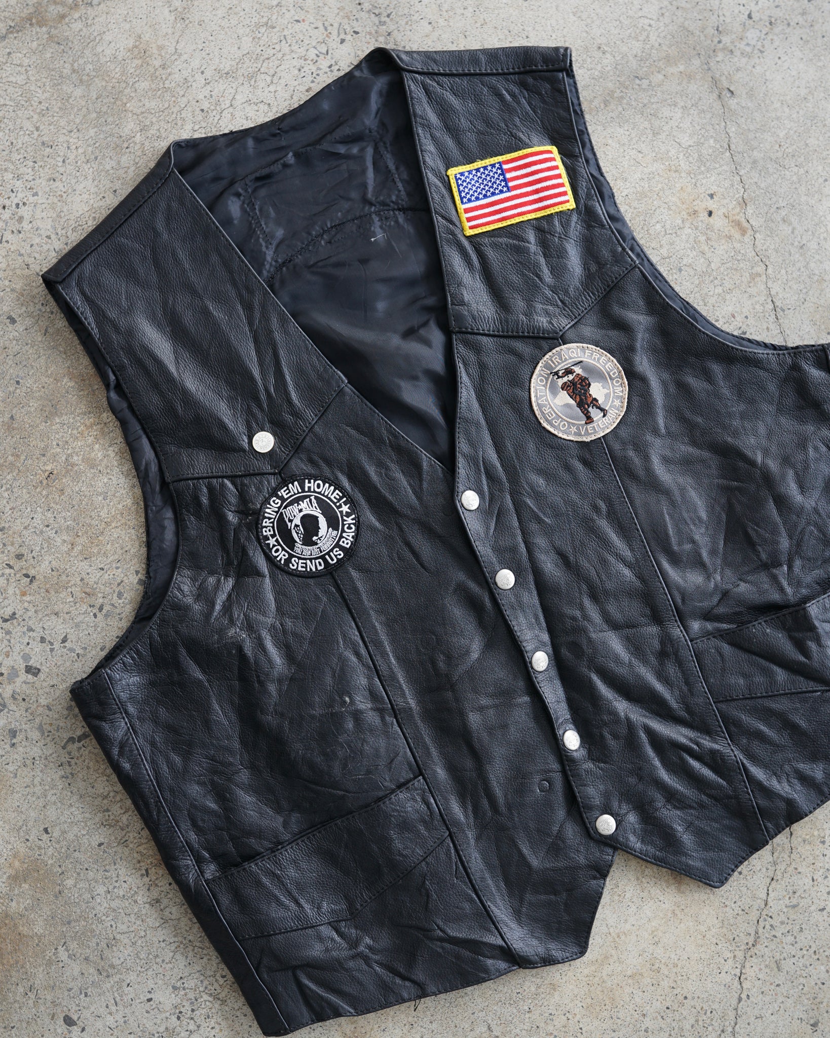 american legion riders wisconsin leather vest – Chez Claude Vintage