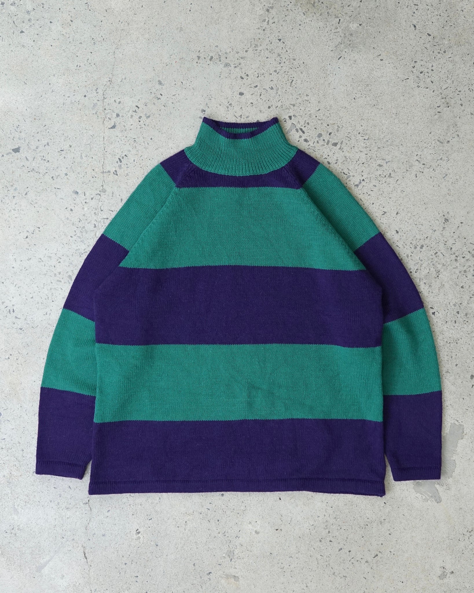 striped knit turtleneck