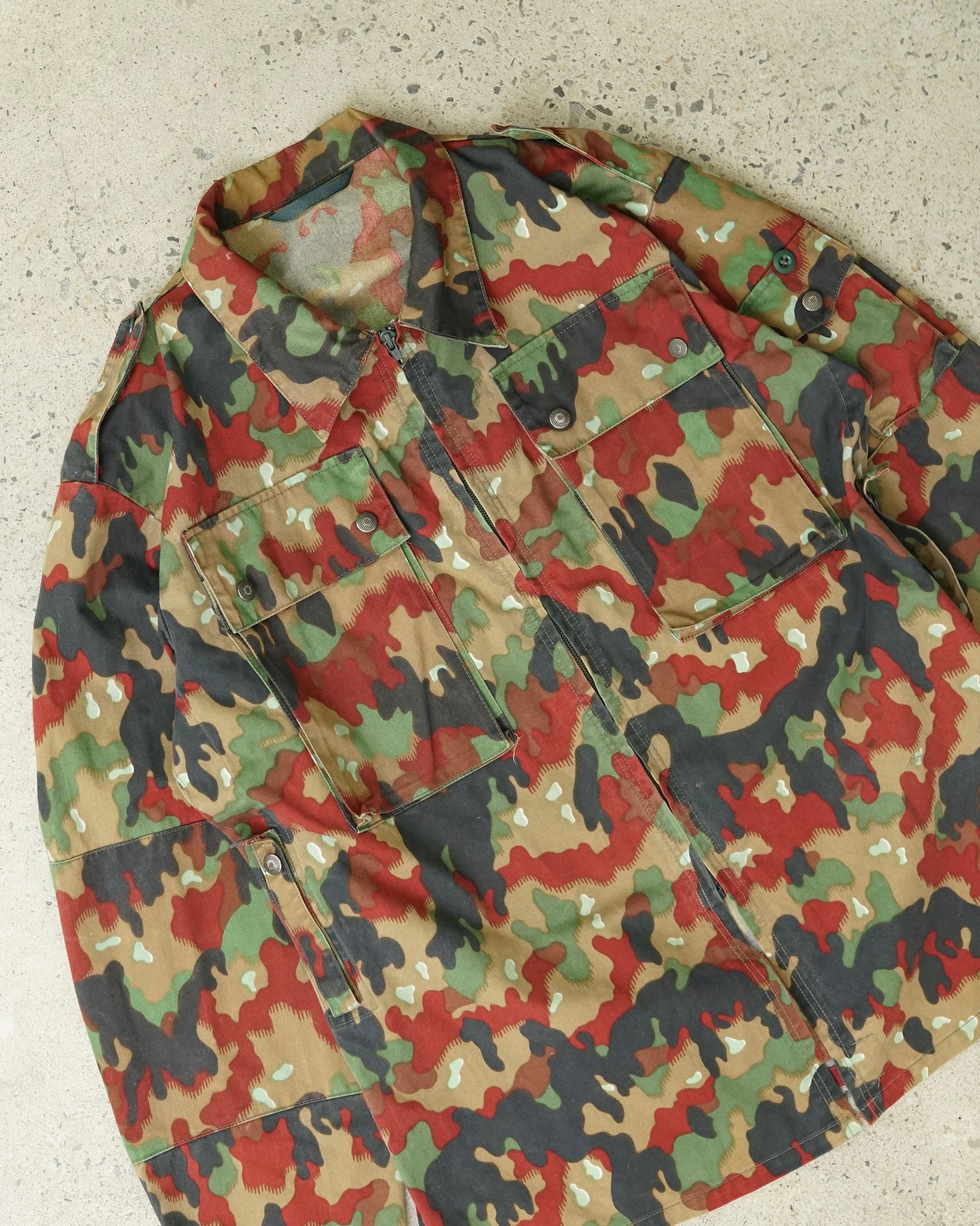 camo zip-up over shirt - medium