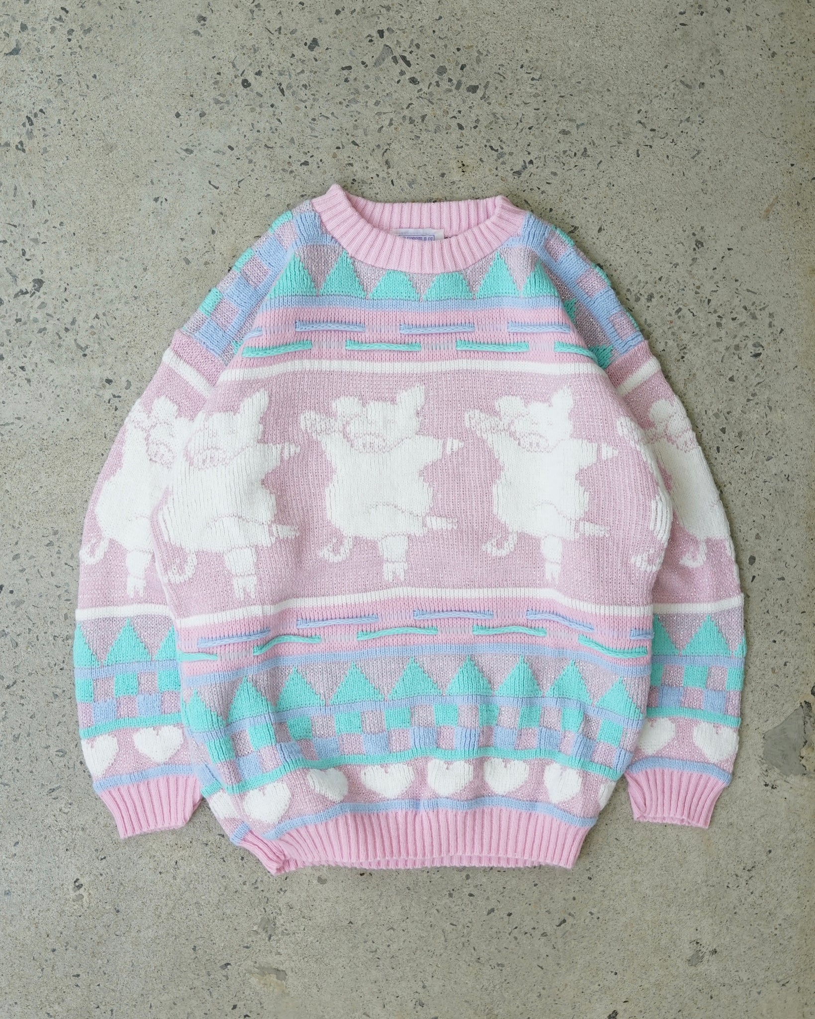arielle pig pattern knit sweater