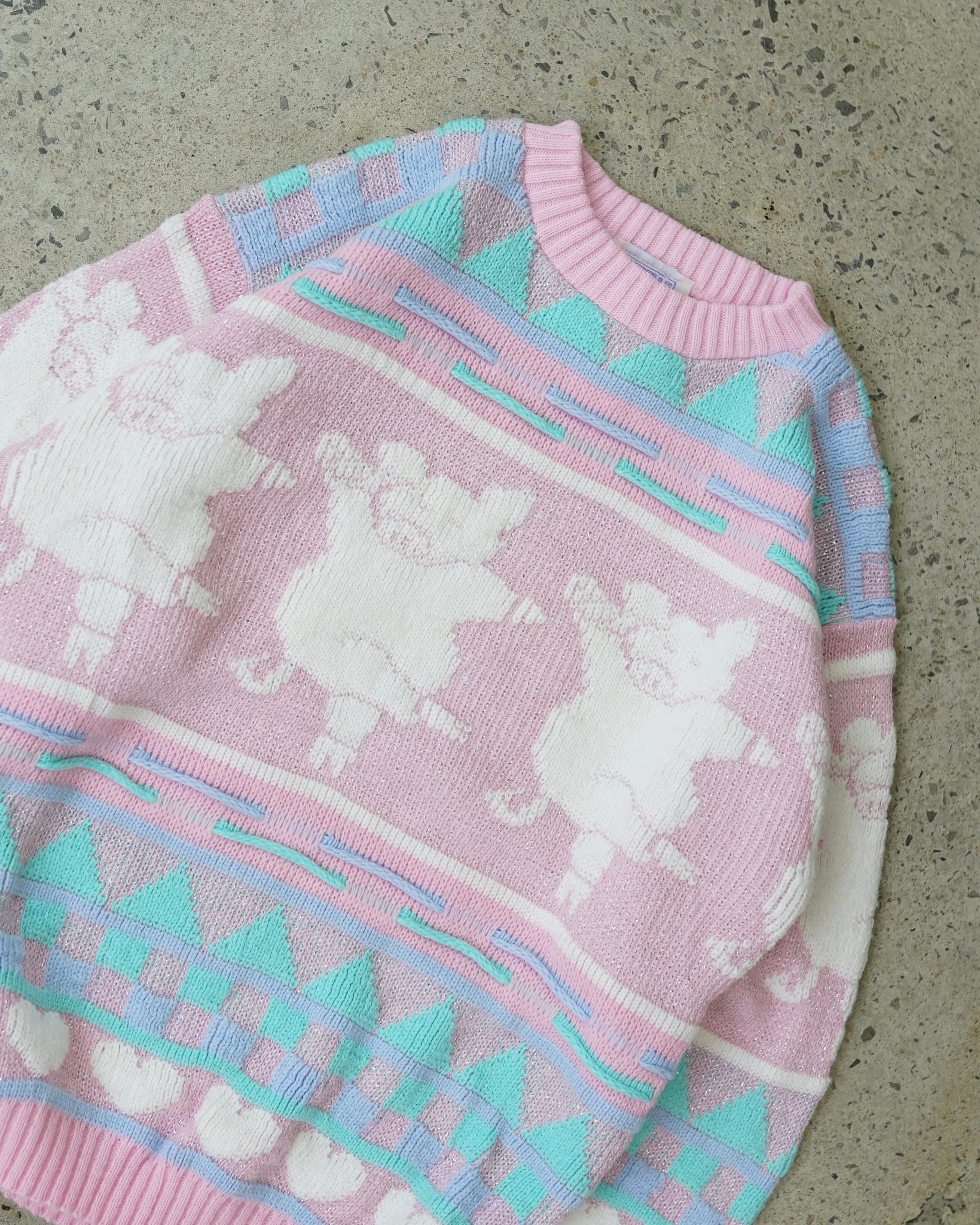 arielle pig pattern knit sweater