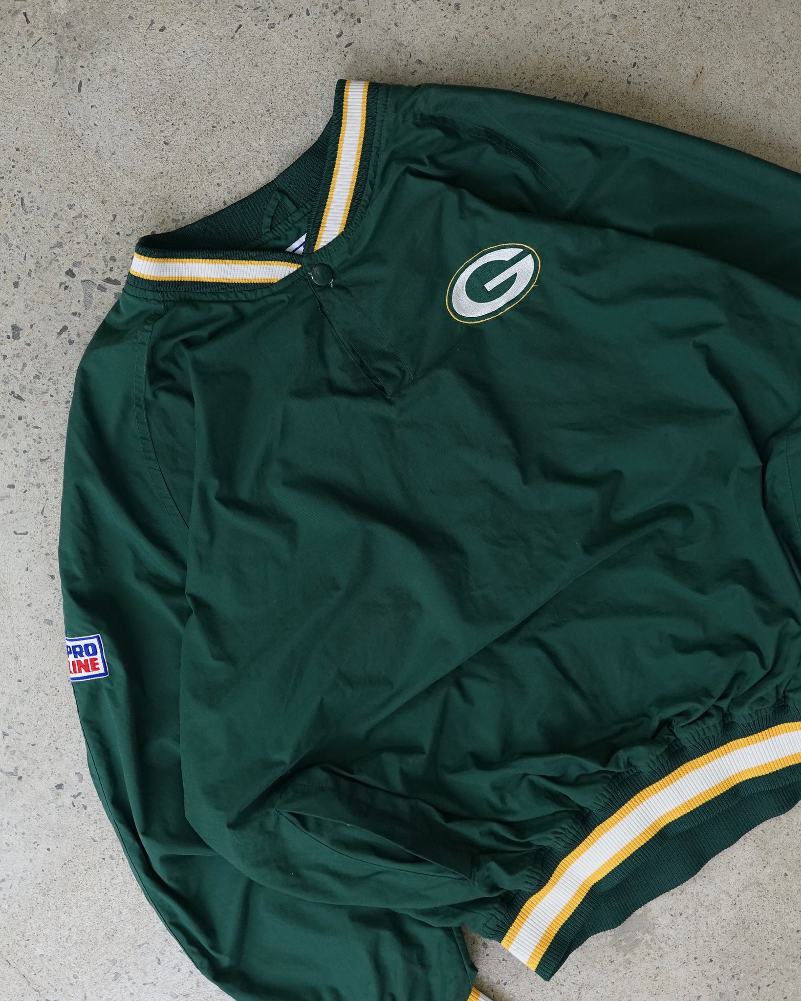 green bay packers nfl starter 1/4 button-up windbreaker
