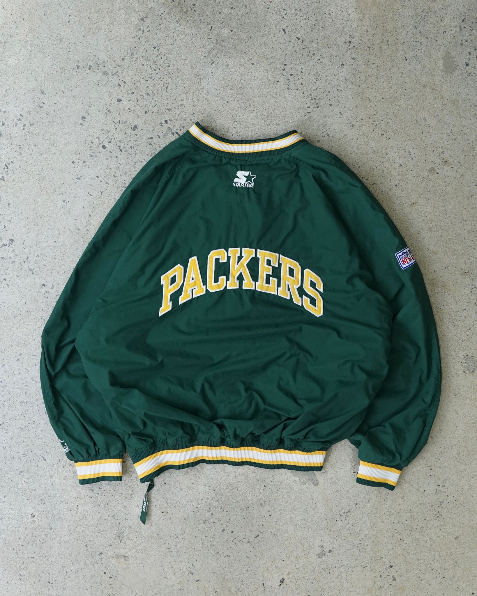 green bay packers nfl starter 1/4 button-up windbreaker