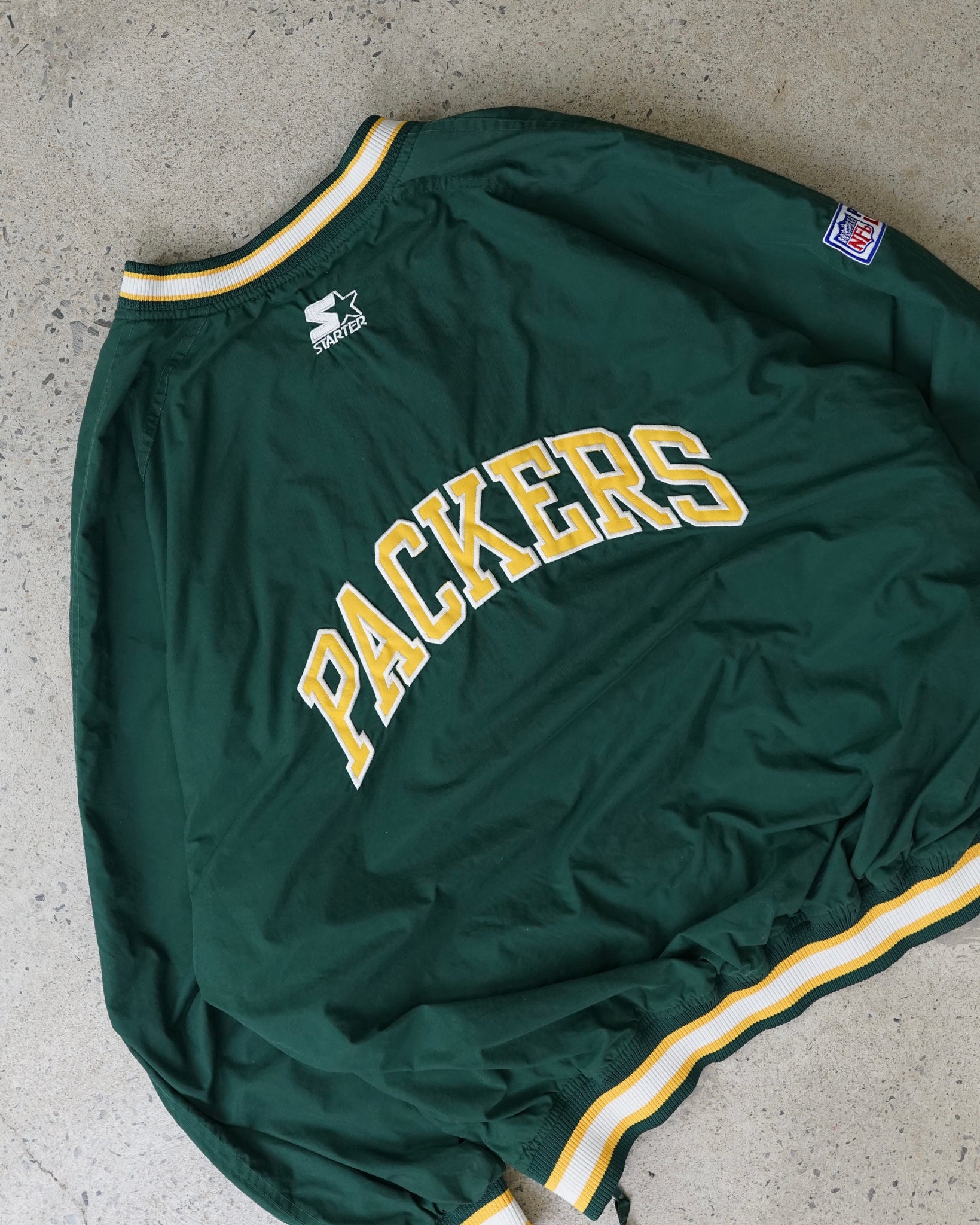 green bay packers nfl starter 1/4 button-up windbreaker