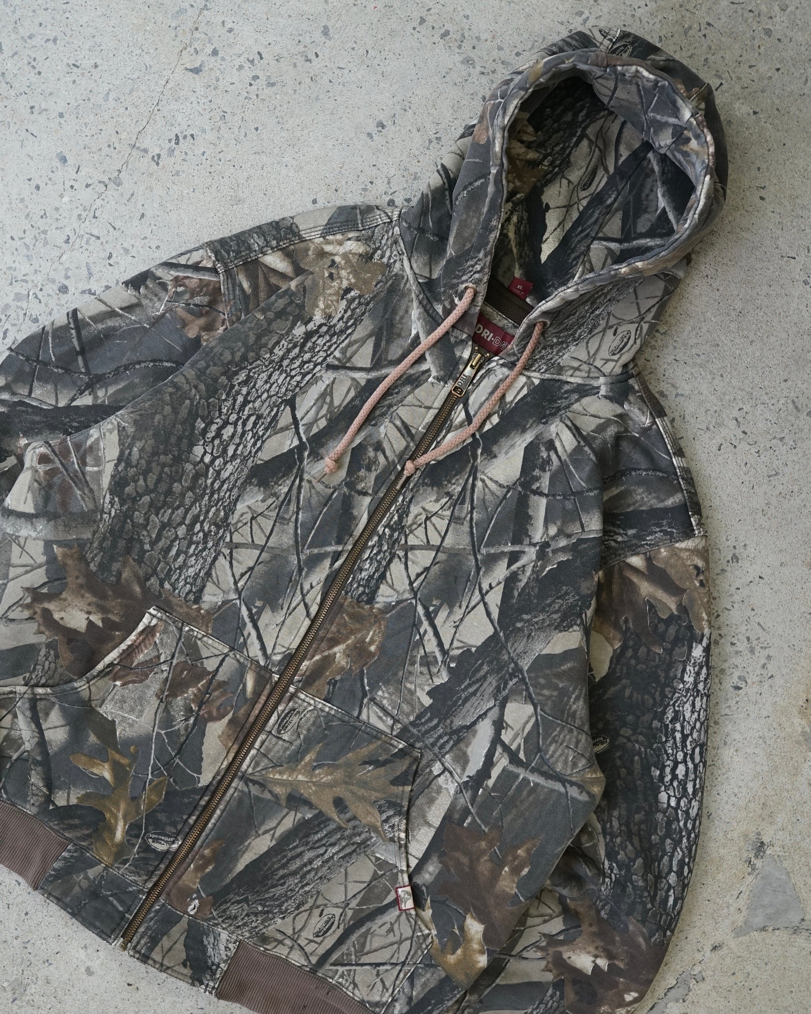 dri duck realtree camo zip-up hoodie