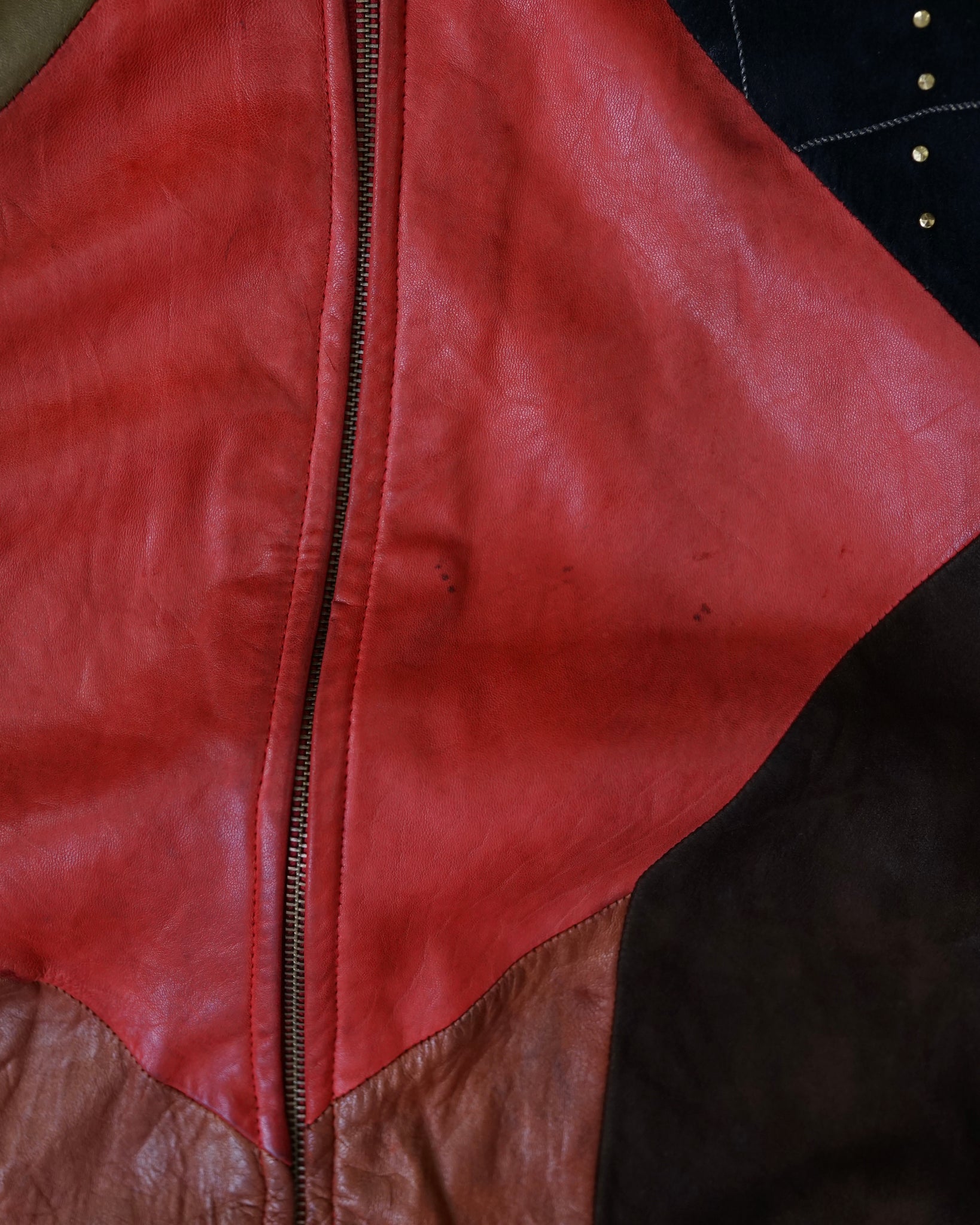 patchwork leather jacket