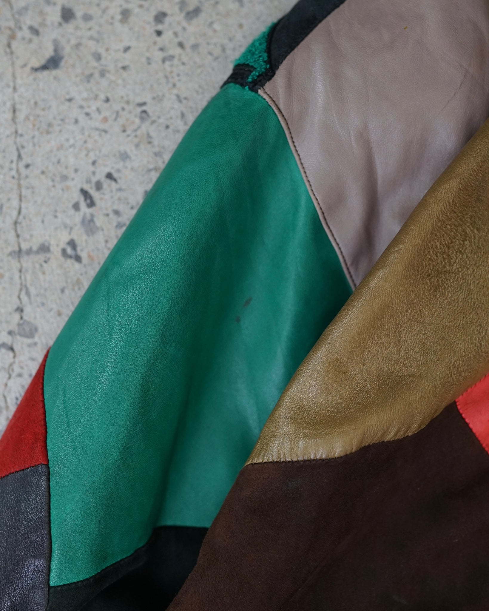 patchwork leather jacket