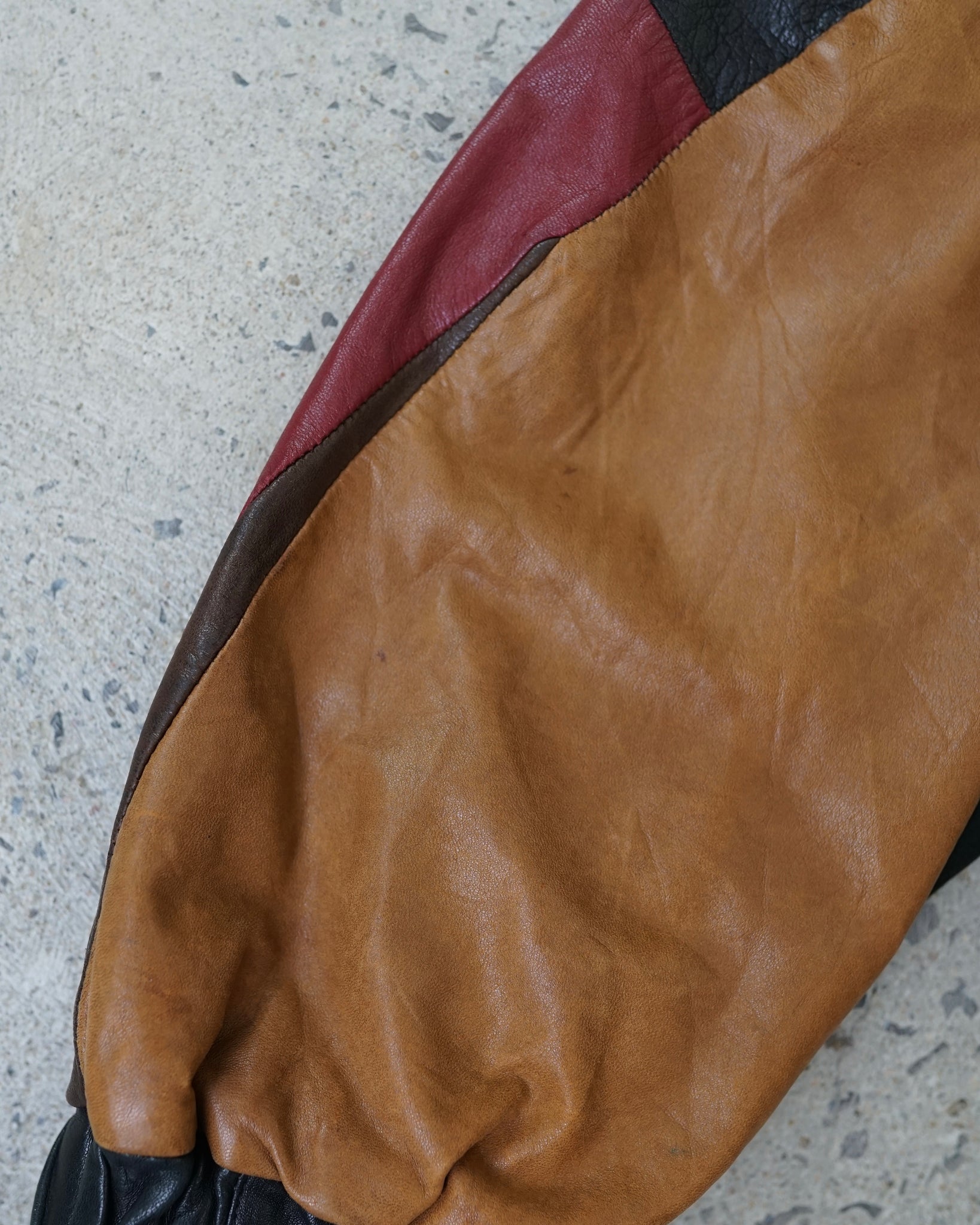 patchwork leather jacket