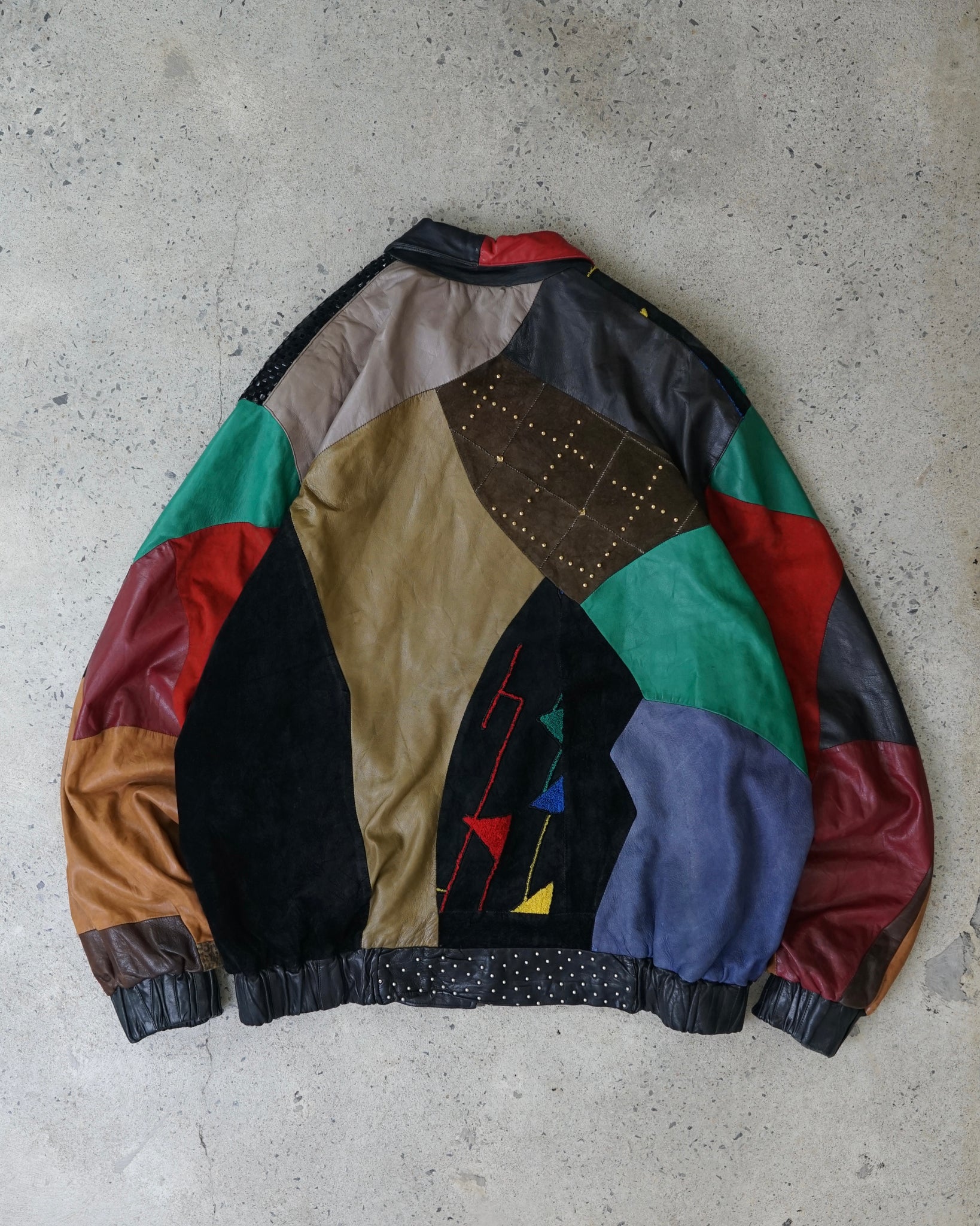 patchwork leather jacket
