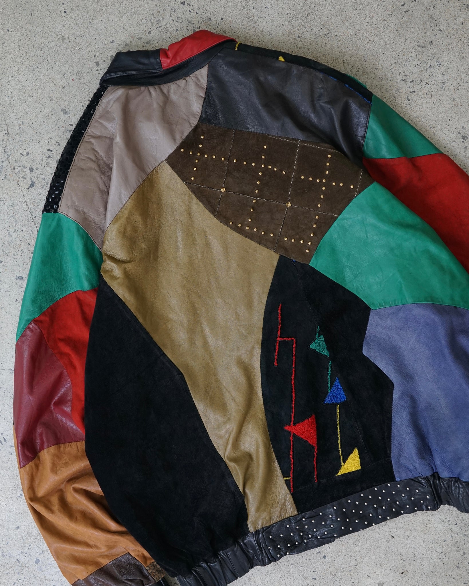 patchwork leather jacket
