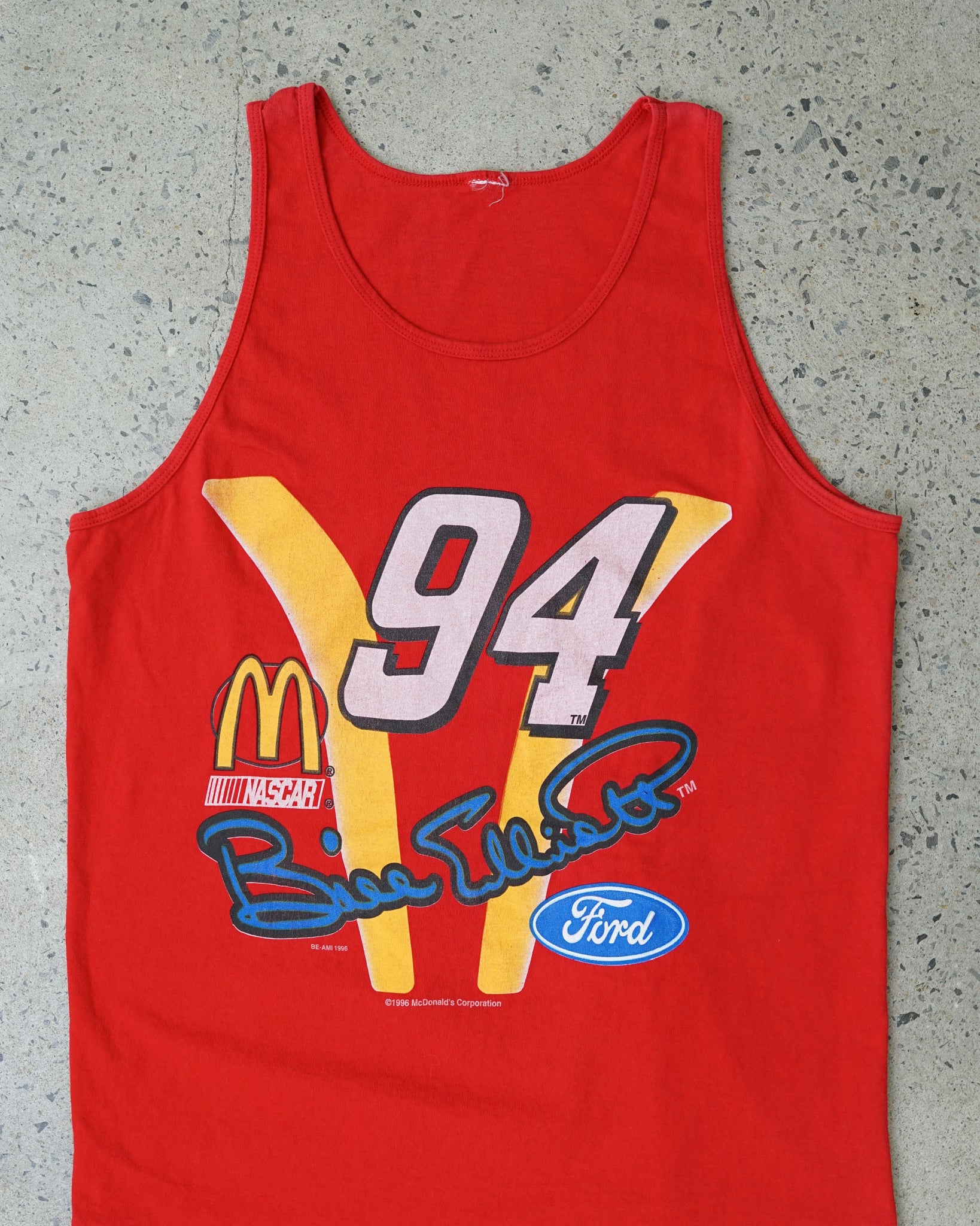 bill elliott mcdonald nacsar tank top