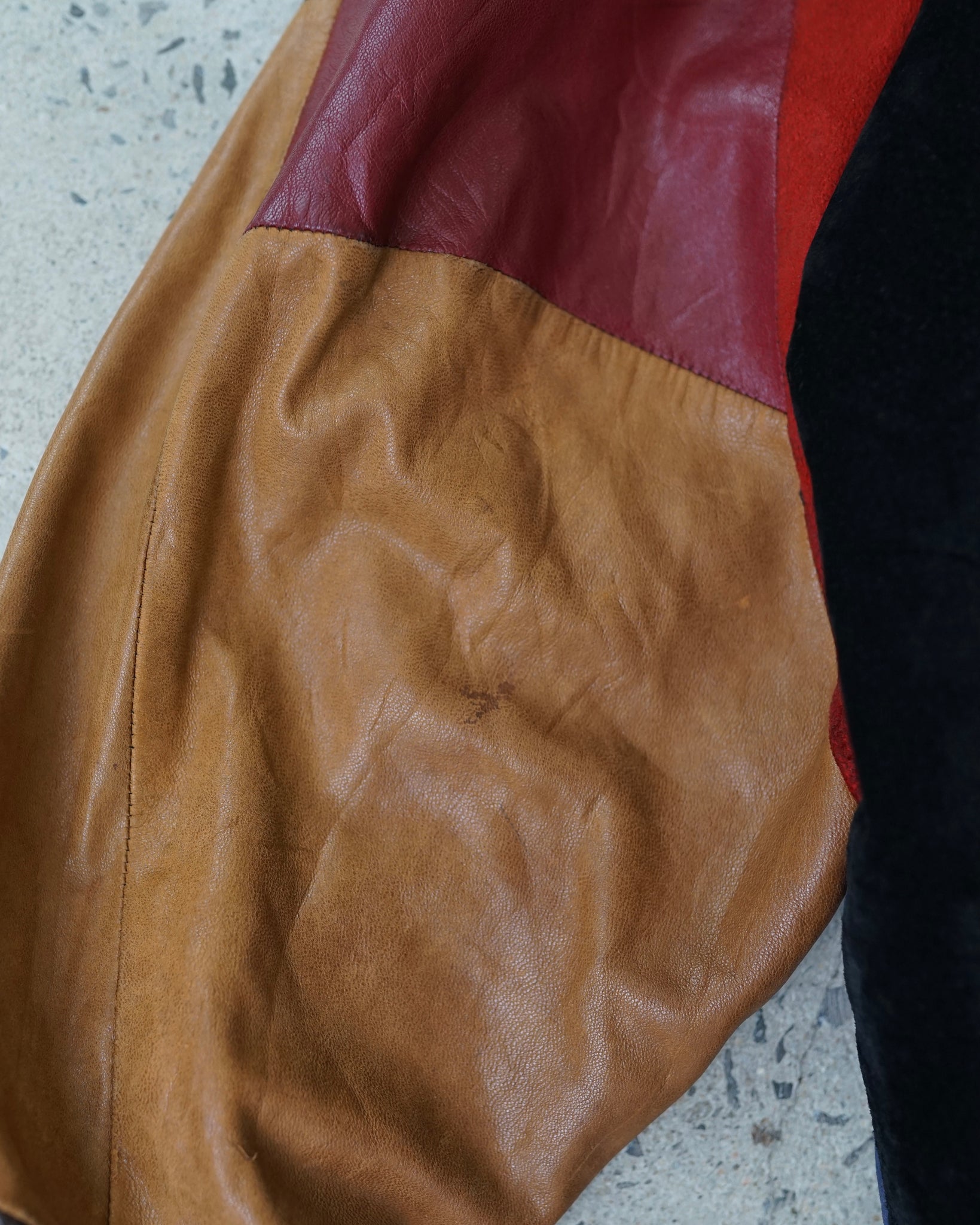 patchwork leather jacket