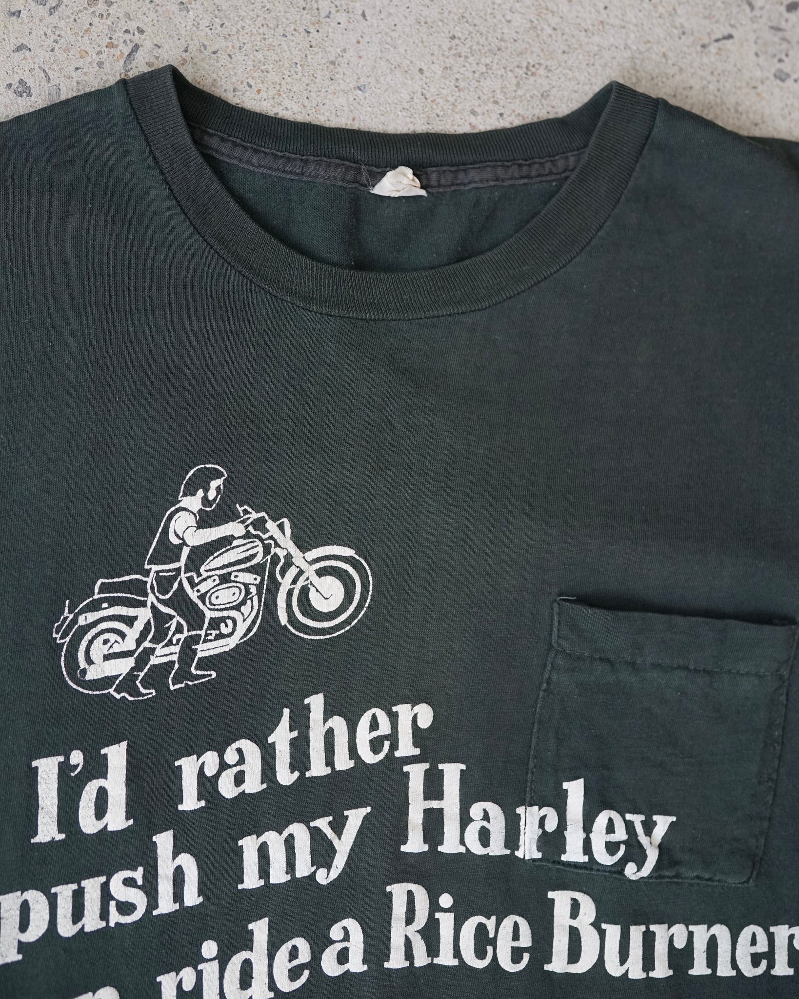 "i'd rather push my harley," t-shirt