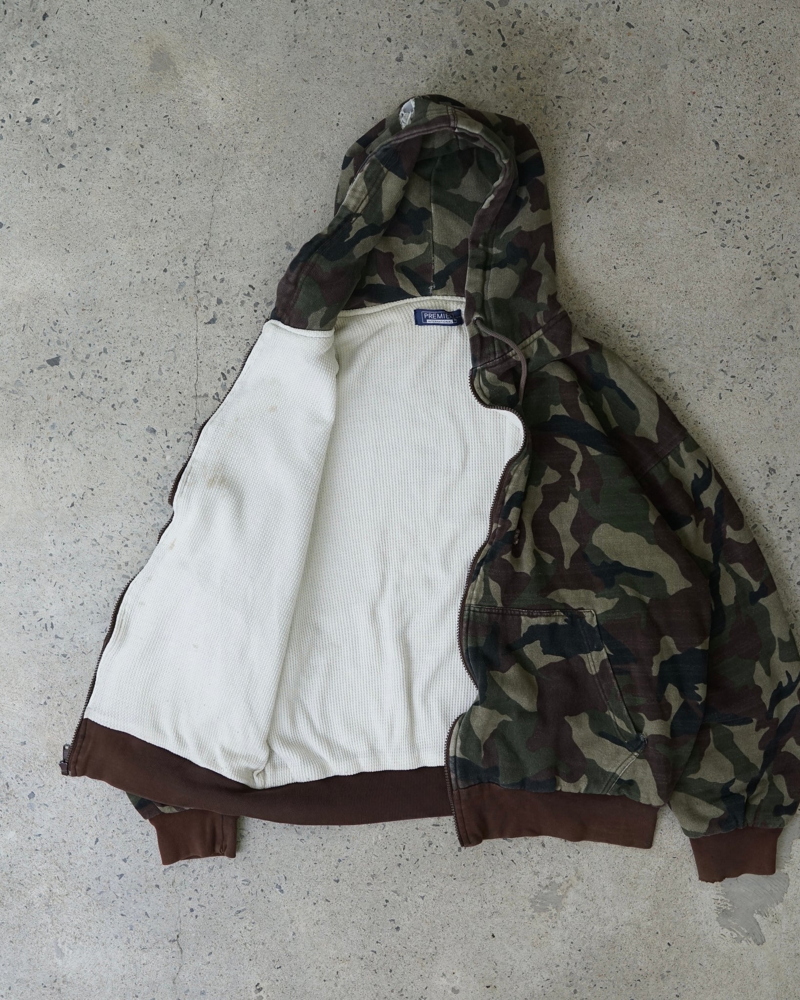 premier camo heavy zip-up hoodie