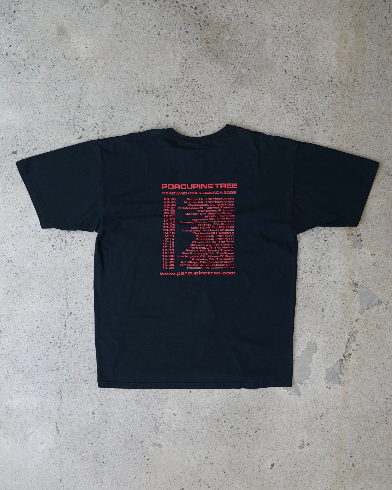 porcupine tree deadwing tour 2005 rock band t-shirt