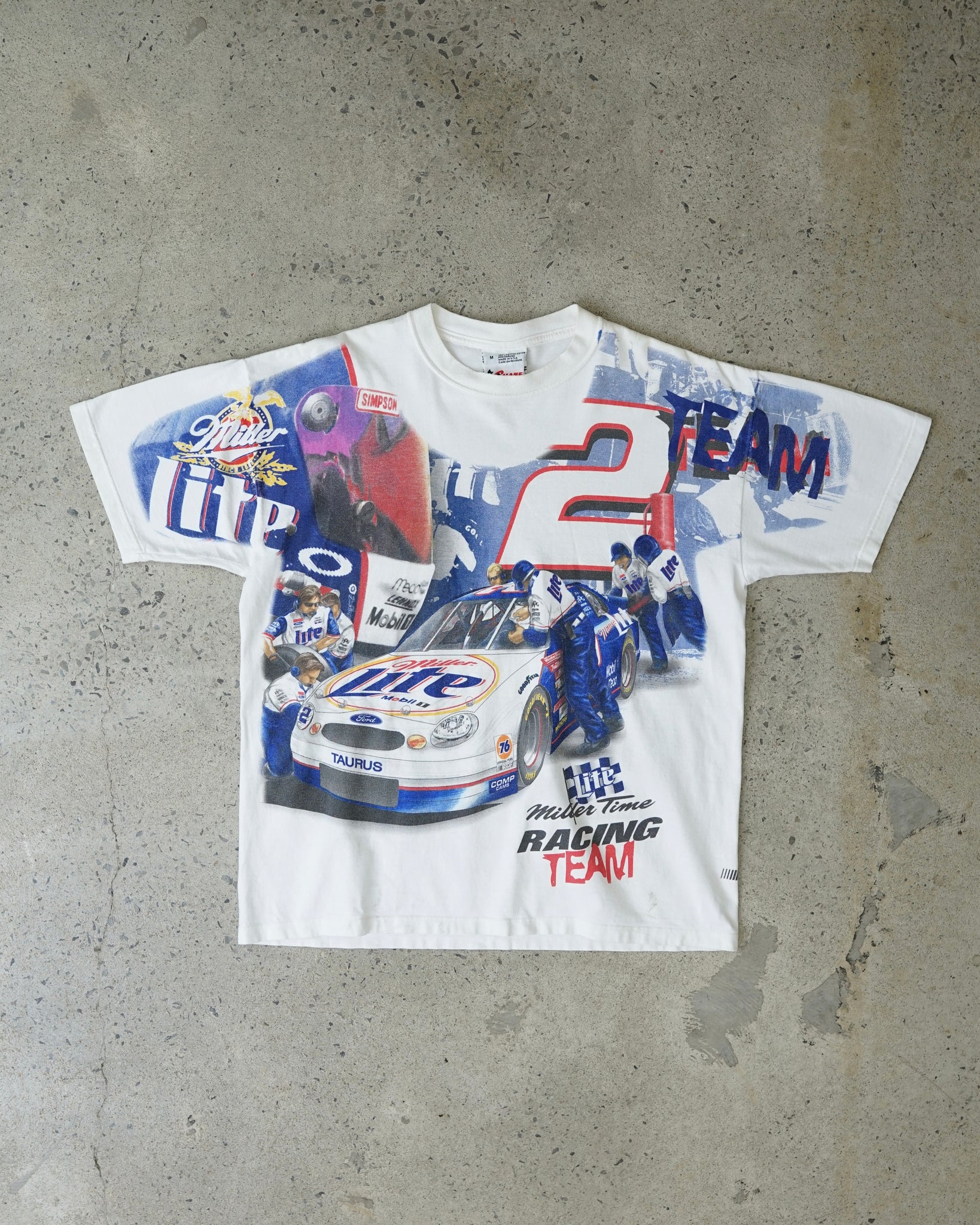 miller lite ford taurus nascar t-shirt
