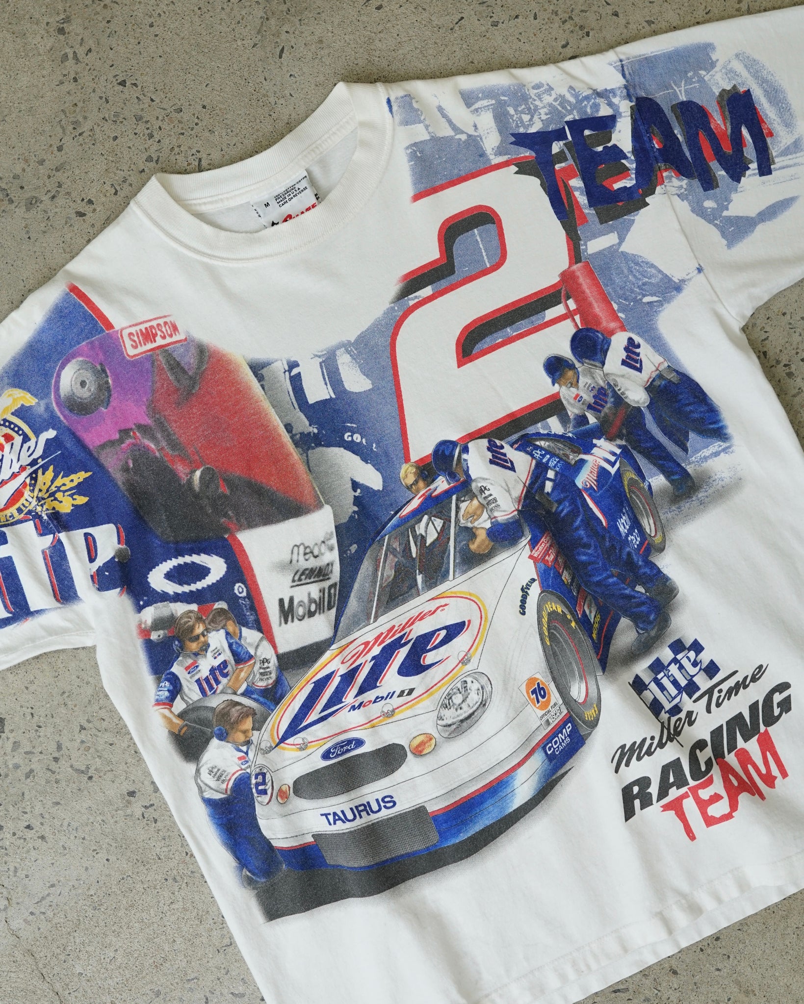 miller lite ford taurus nascar t-shirt