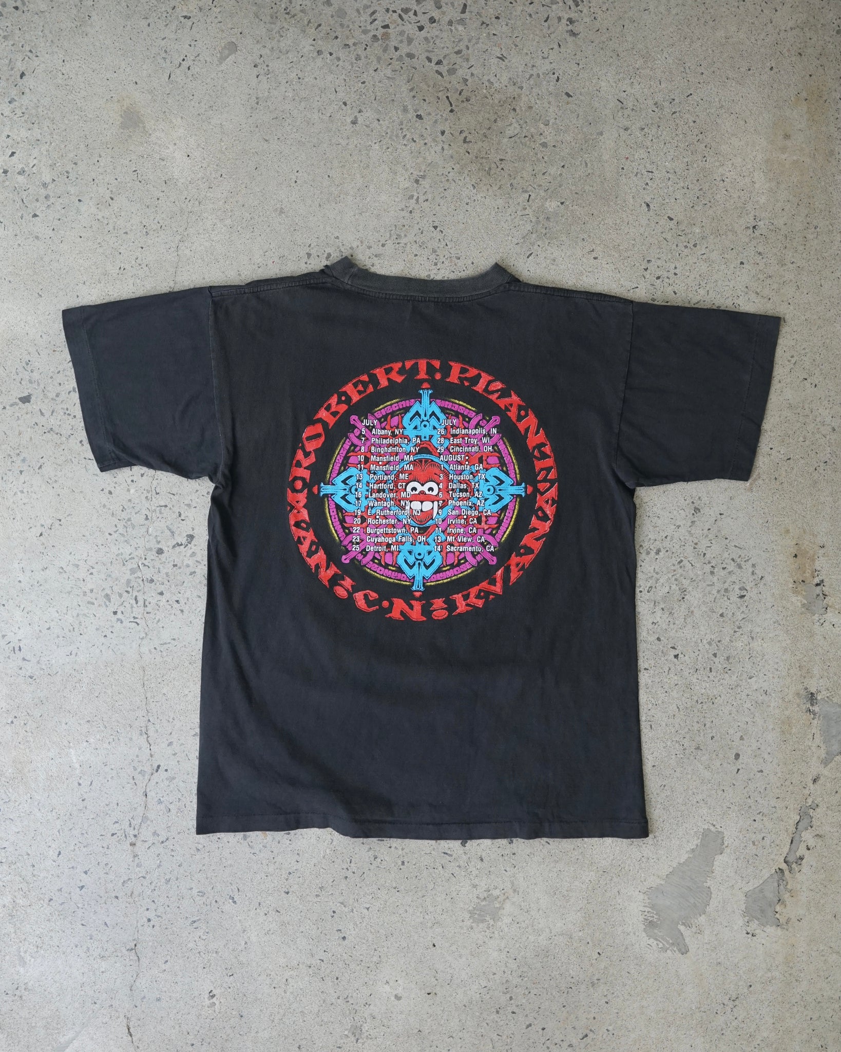 robert plant manic nirvana tour t-shirt