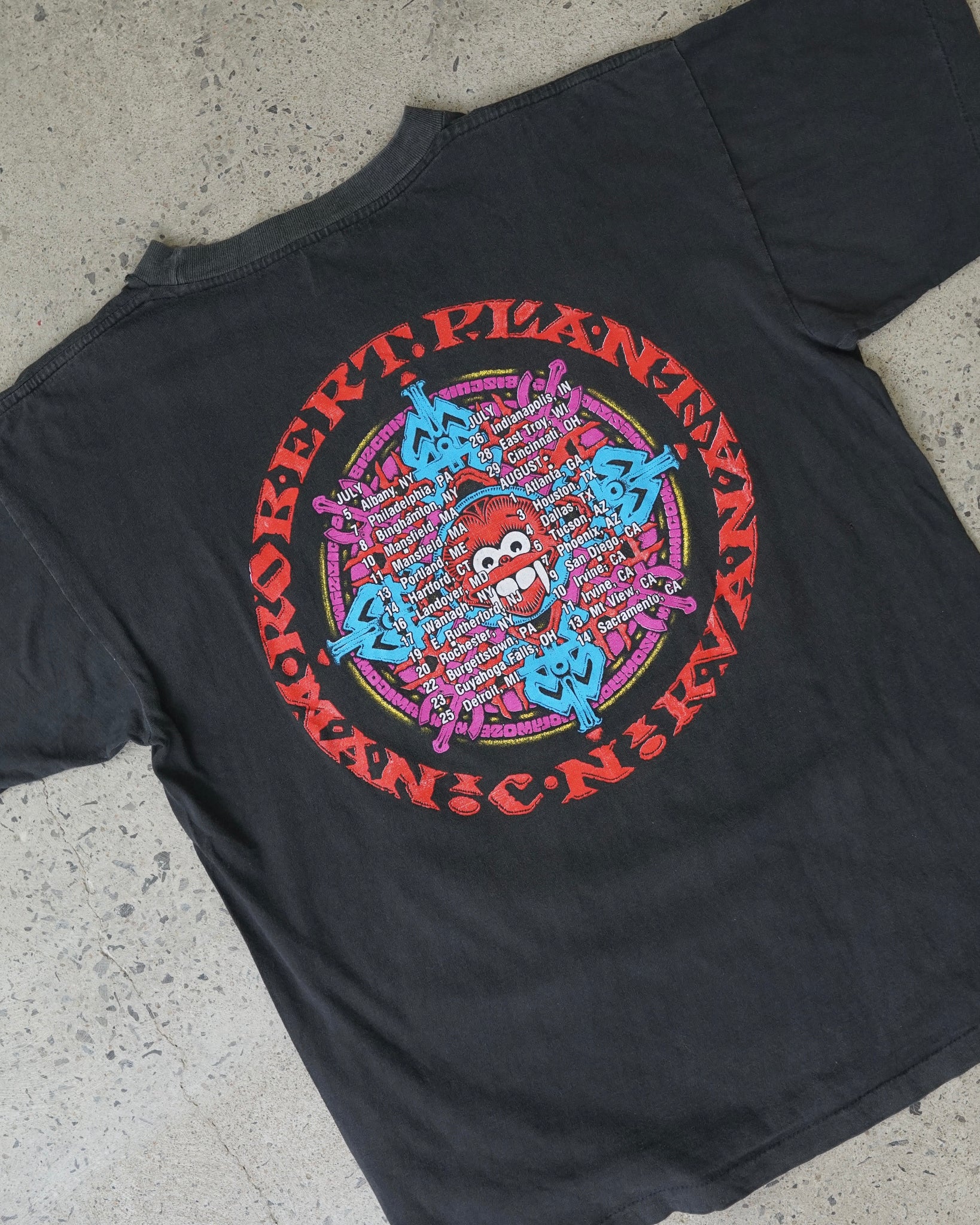 robert plant manic nirvana tour t-shirt