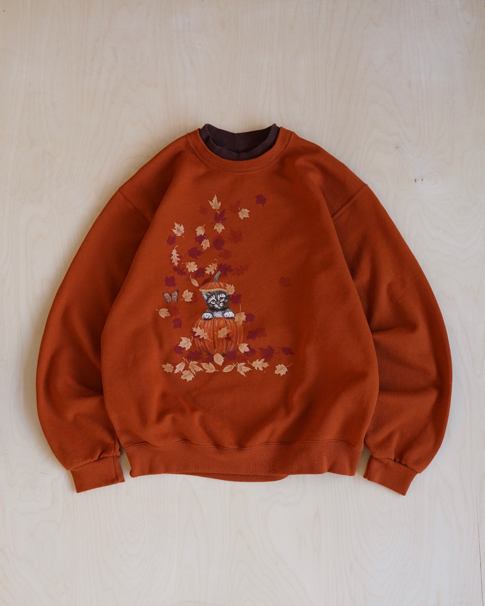 cute cat pumpkin halloween crewneck