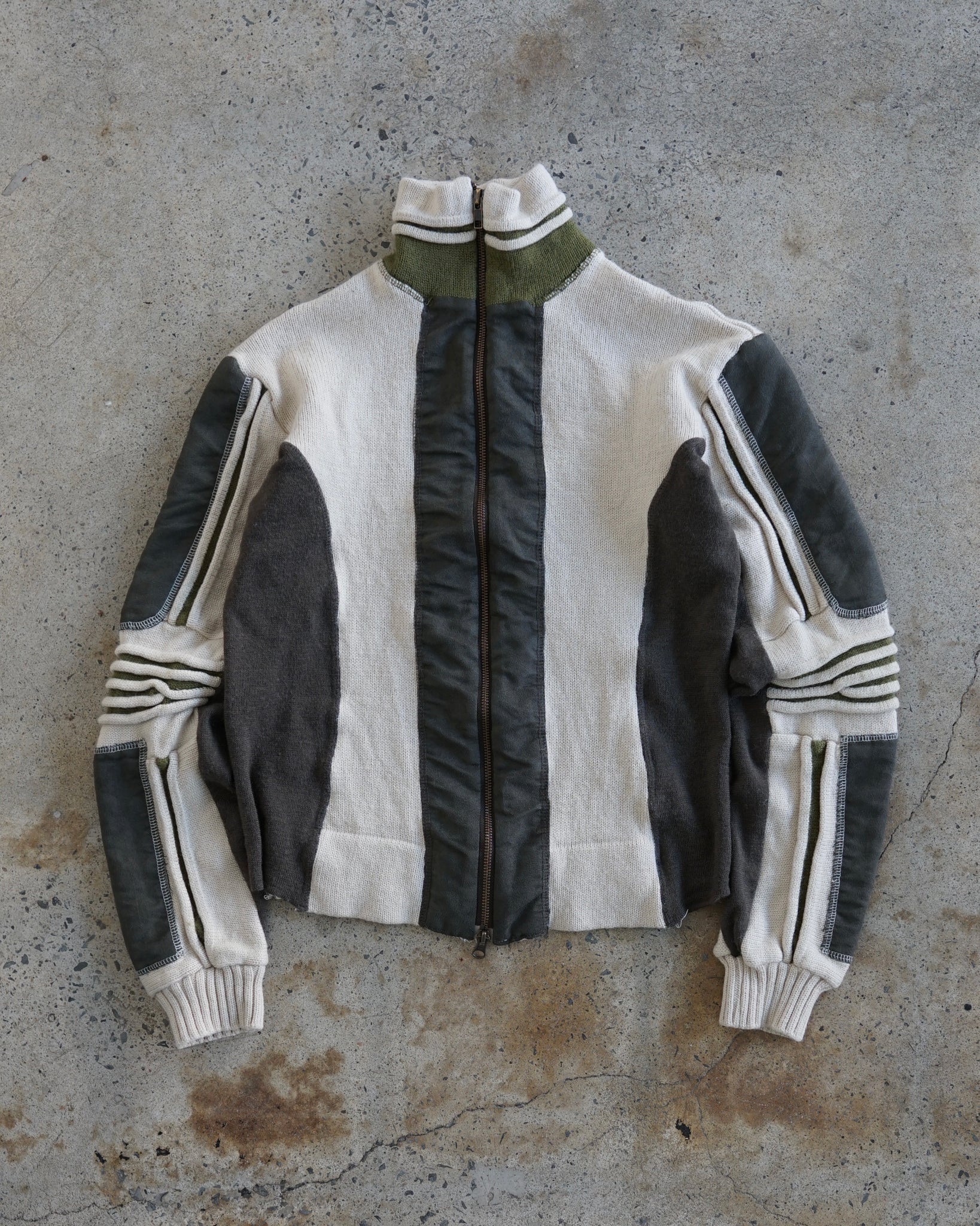 dekker zip-up knit sweater