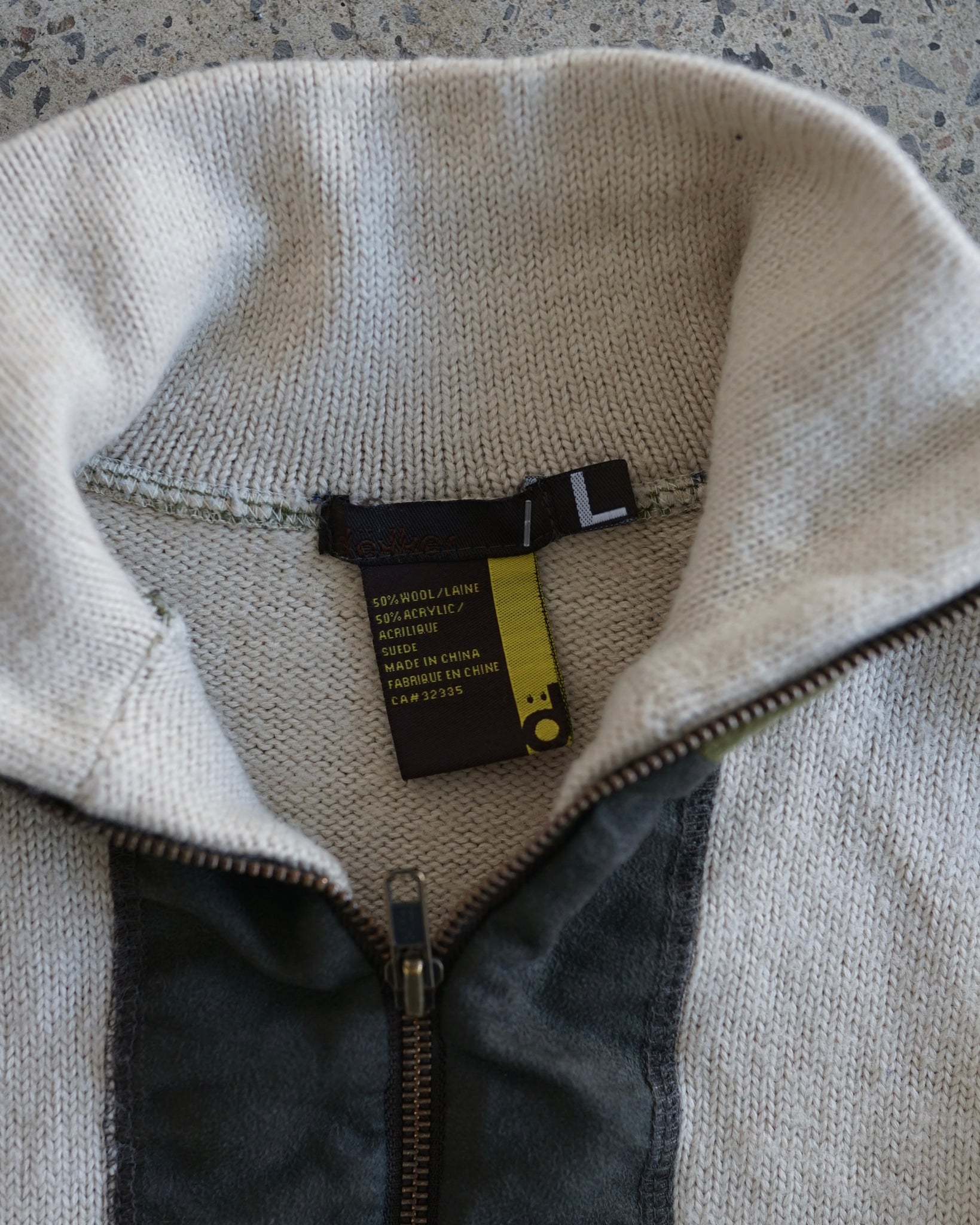 dekker zip-up knit sweater