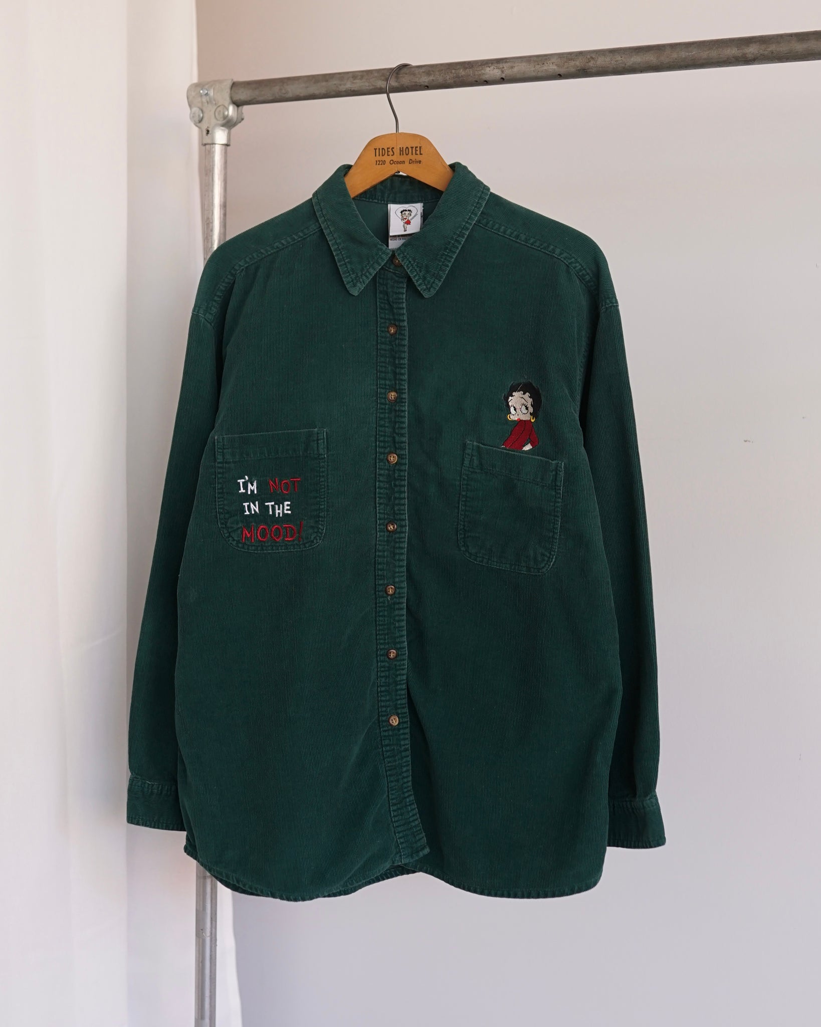 betty boop corduroy button-up shirt