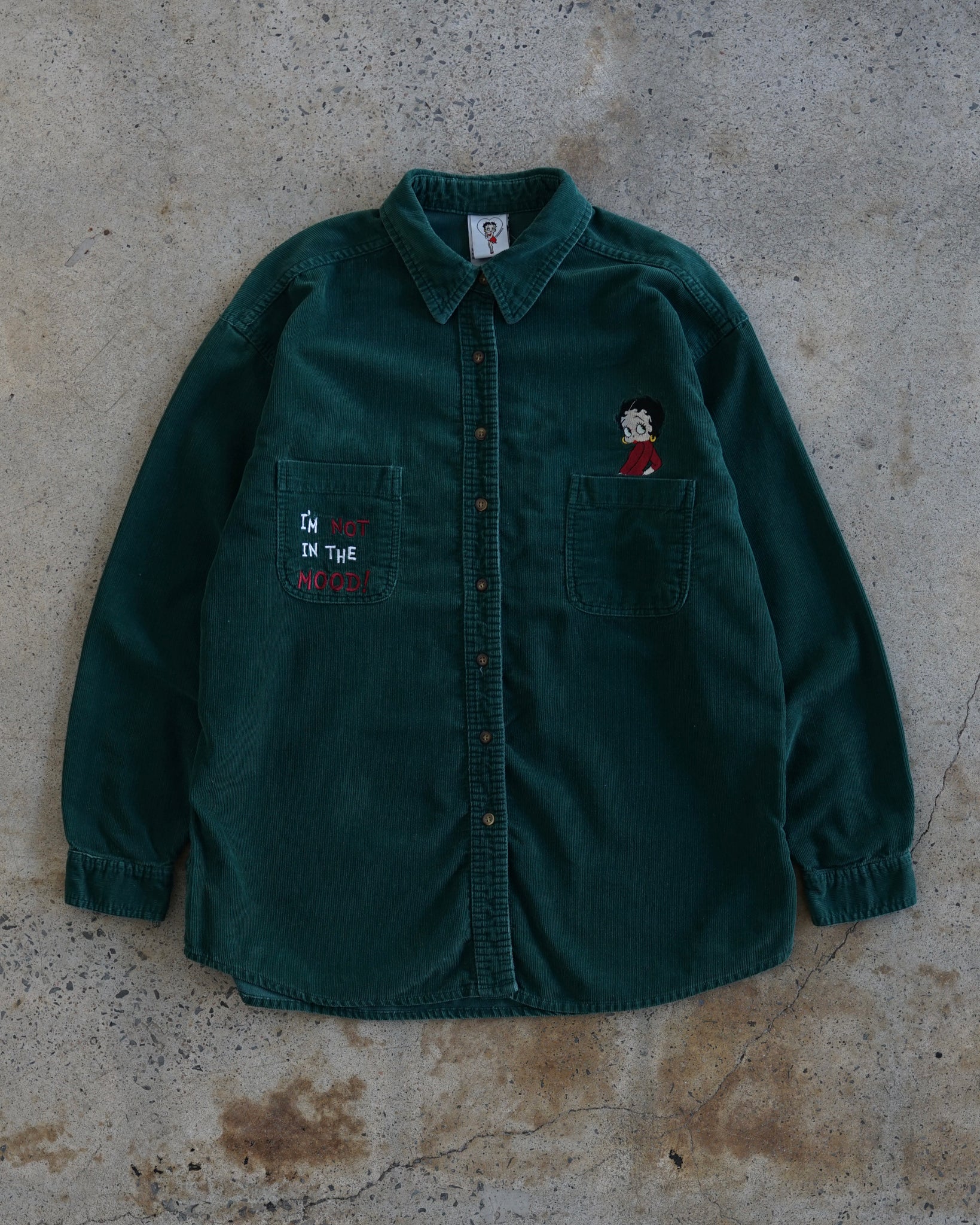 betty boop corduroy button-up shirt