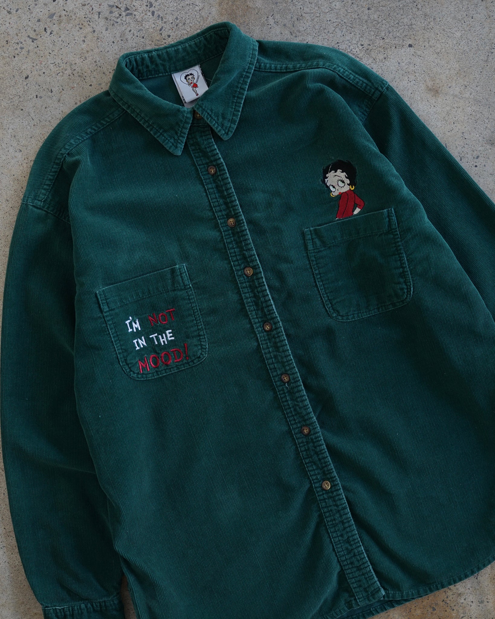 betty boop corduroy button-up shirt