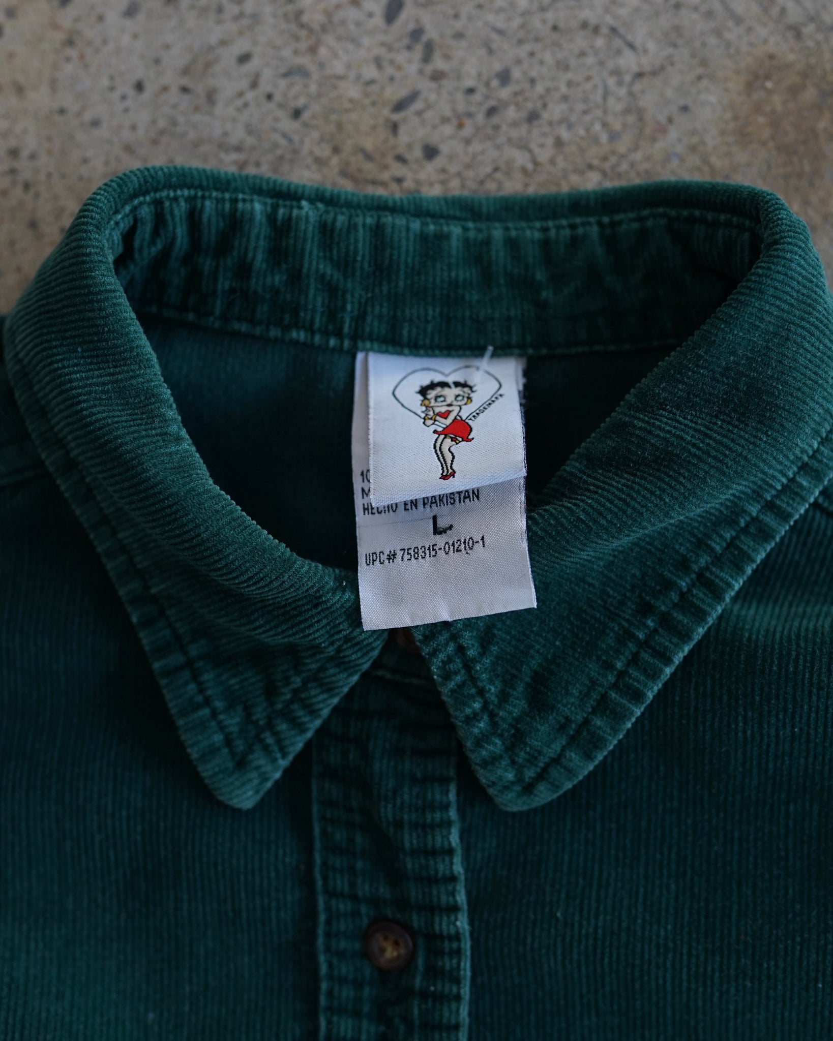 betty boop corduroy button-up shirt